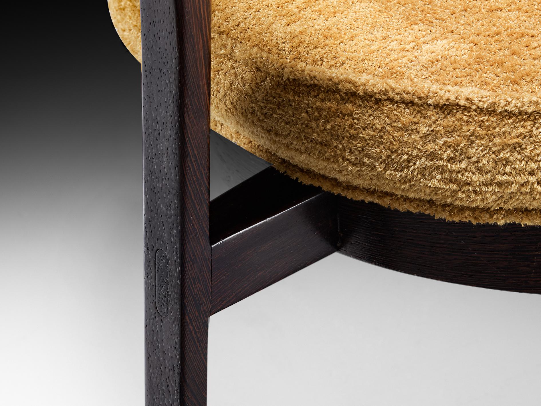Eugenio Gerli para Tecno P28 Silla de salón Tejido Wengé Ocre apagado en venta 1
