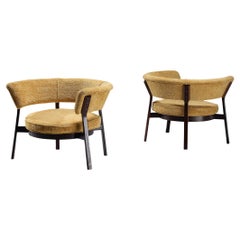 Eugenio Gerli for Tecno 'P28' Pair of Lounge Chairs in Wengé 