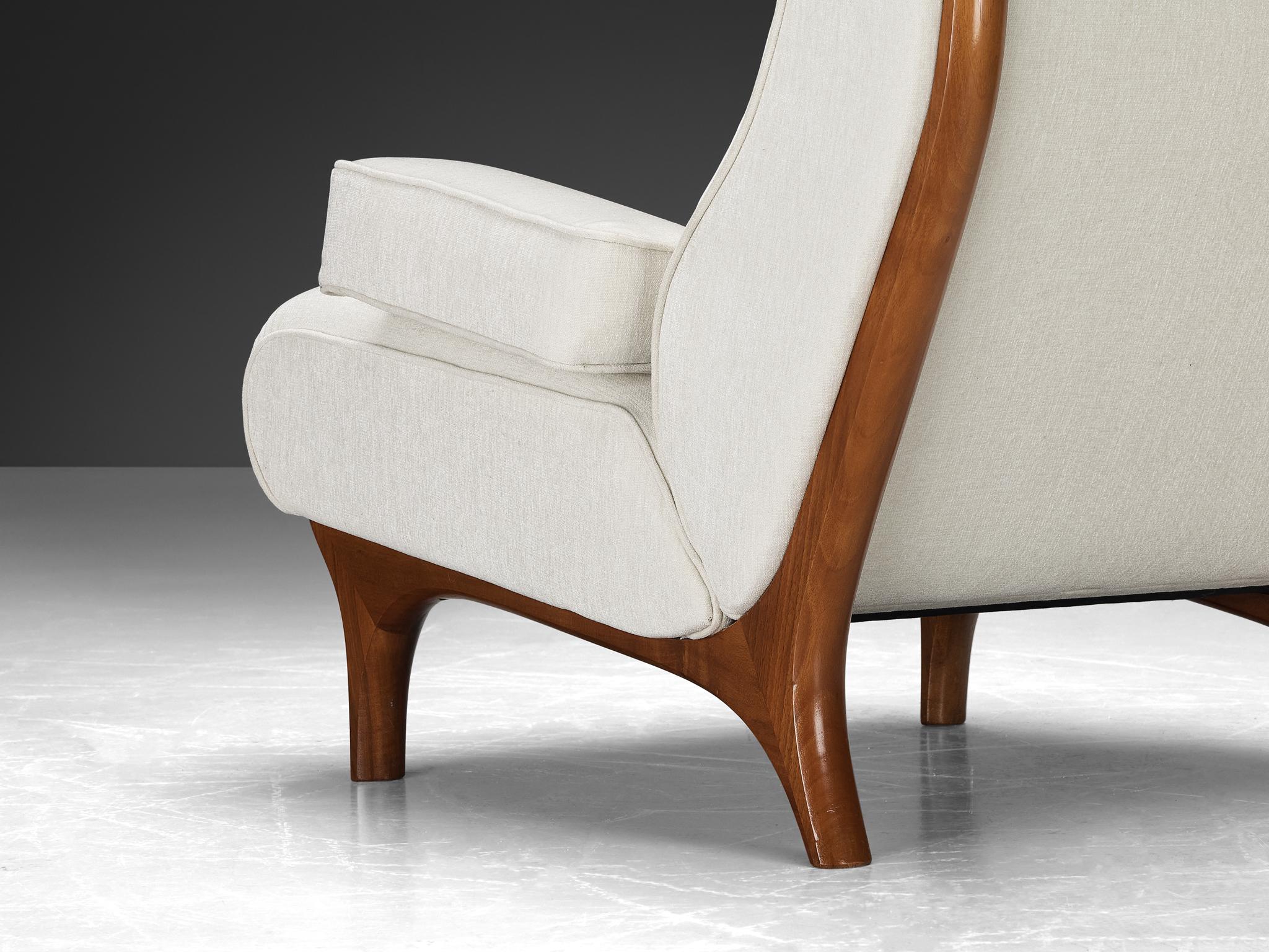 Eugenio Gerli for Tecno Pair of Lounge Chairs in Chenille 1