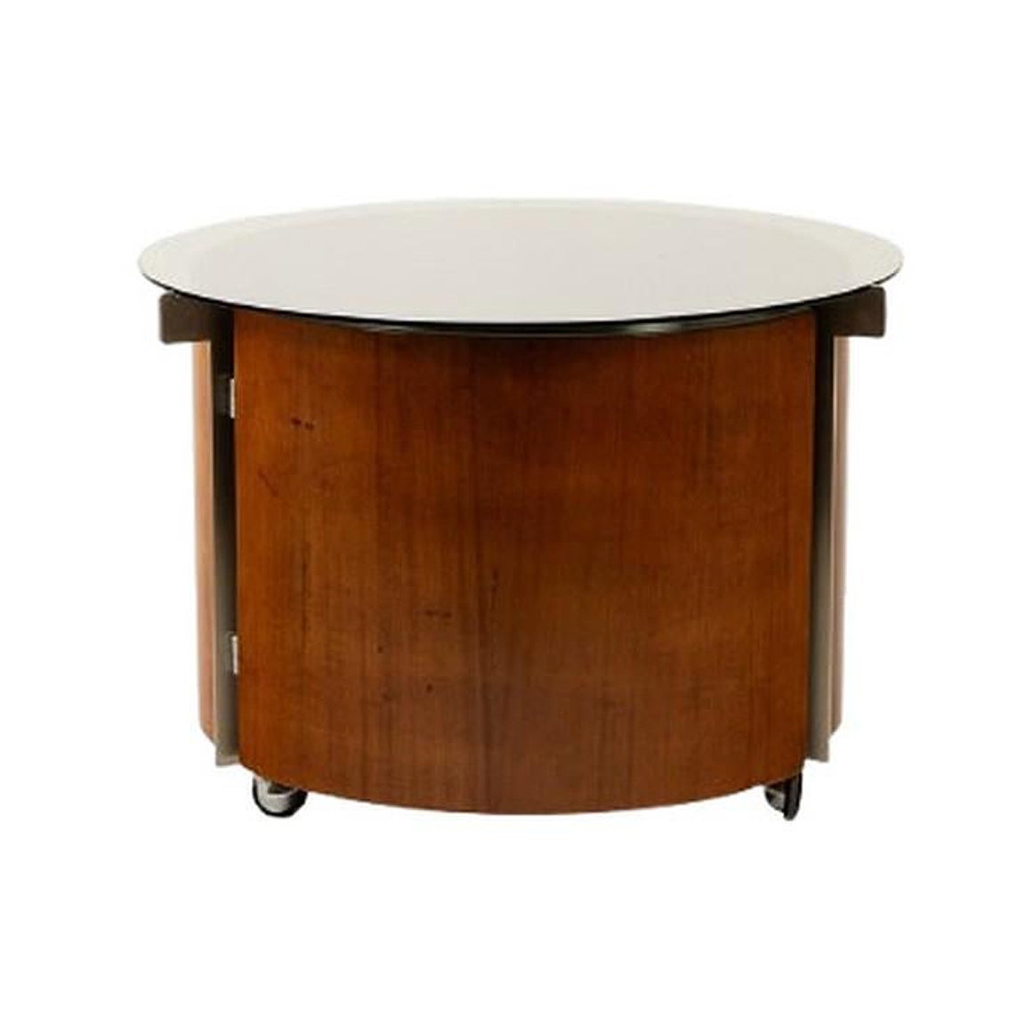 Eugenio Gerli, pour Tecno. Table basse ronde avec bar intégré. Circa 1960. en vente