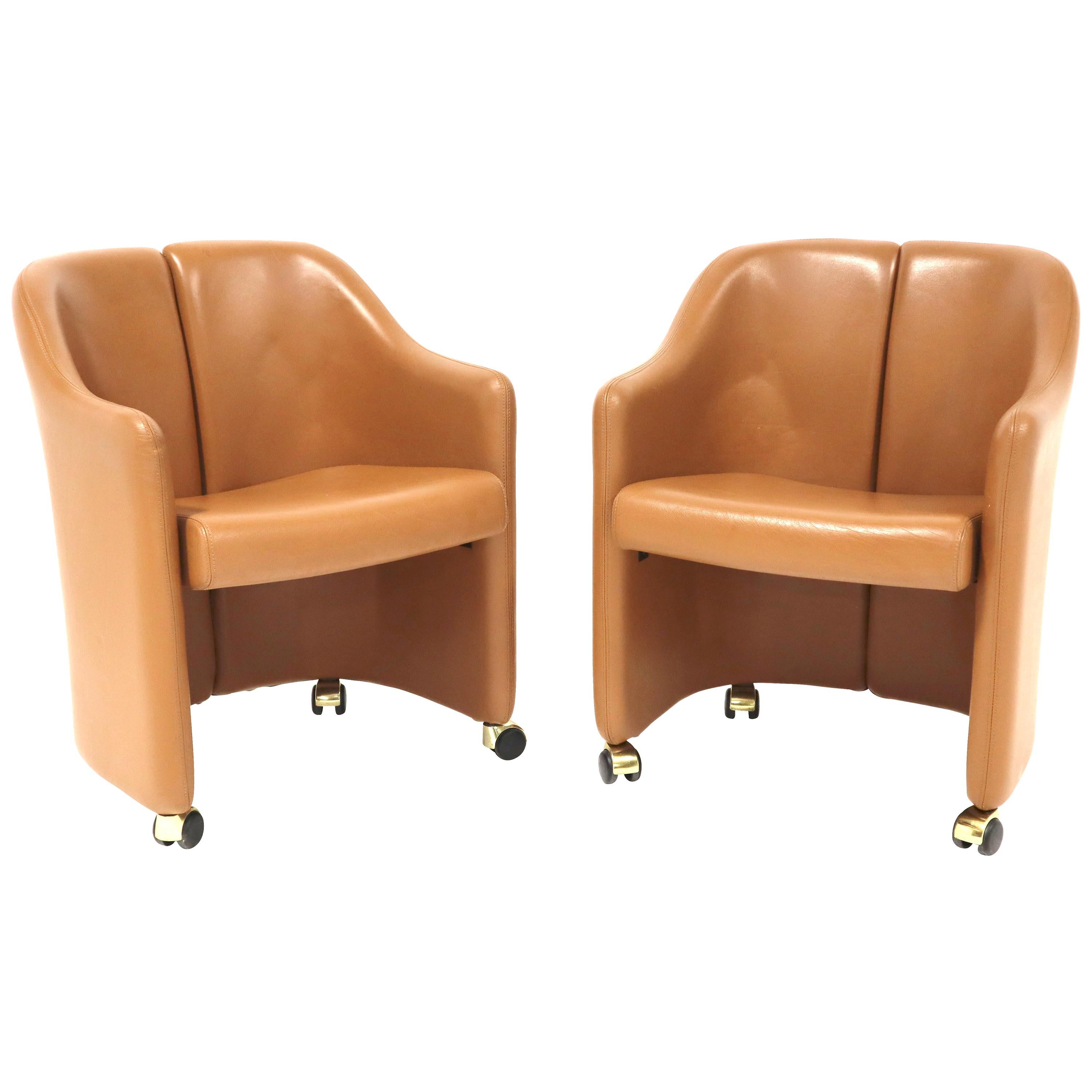 Eugenio Gerli for Tecno, “Series 142” Leather Chairs