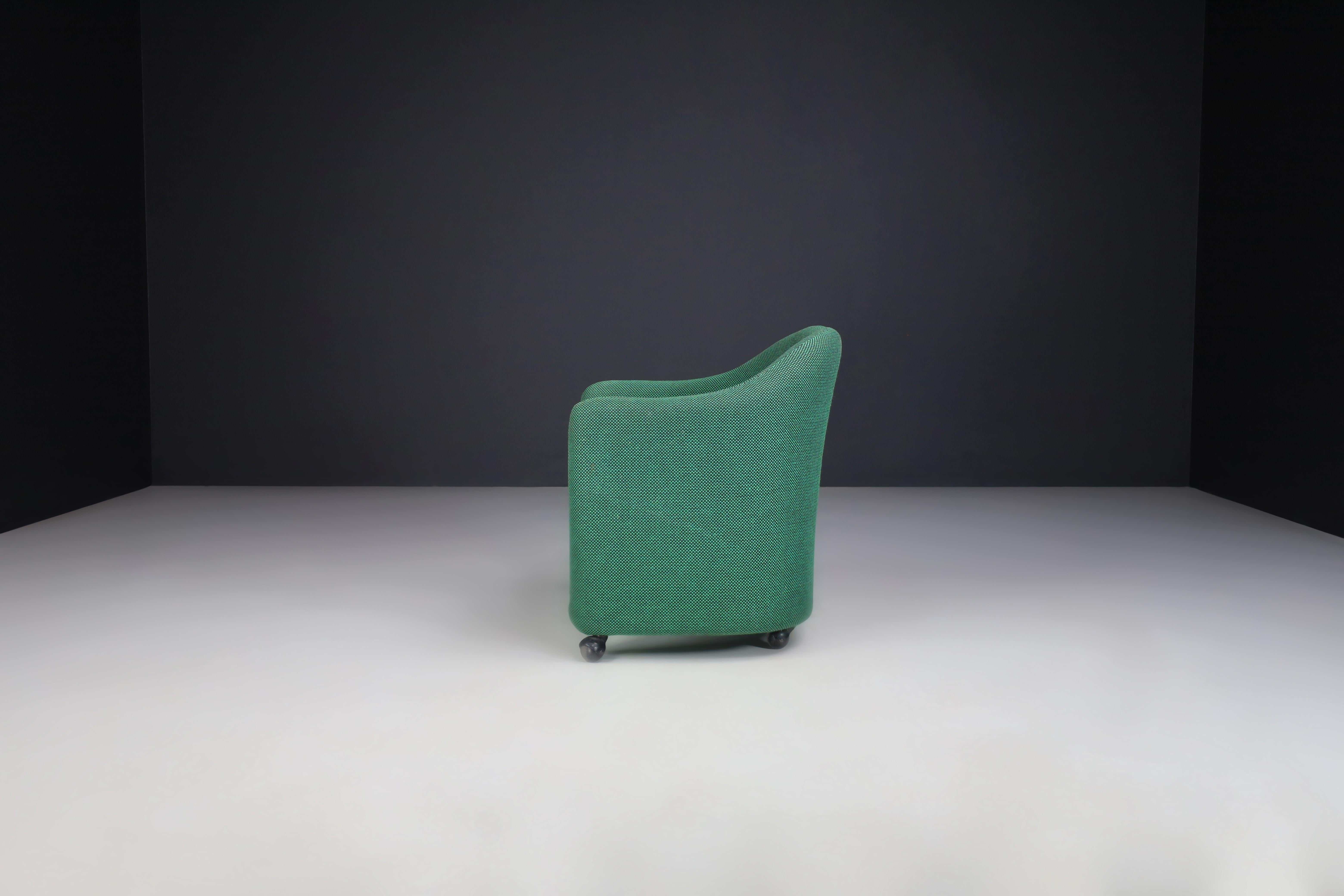 20th Century Eugenio Gerli Green Fabric PS142 Italian Armchairs for Tecno, Italy, 1960s