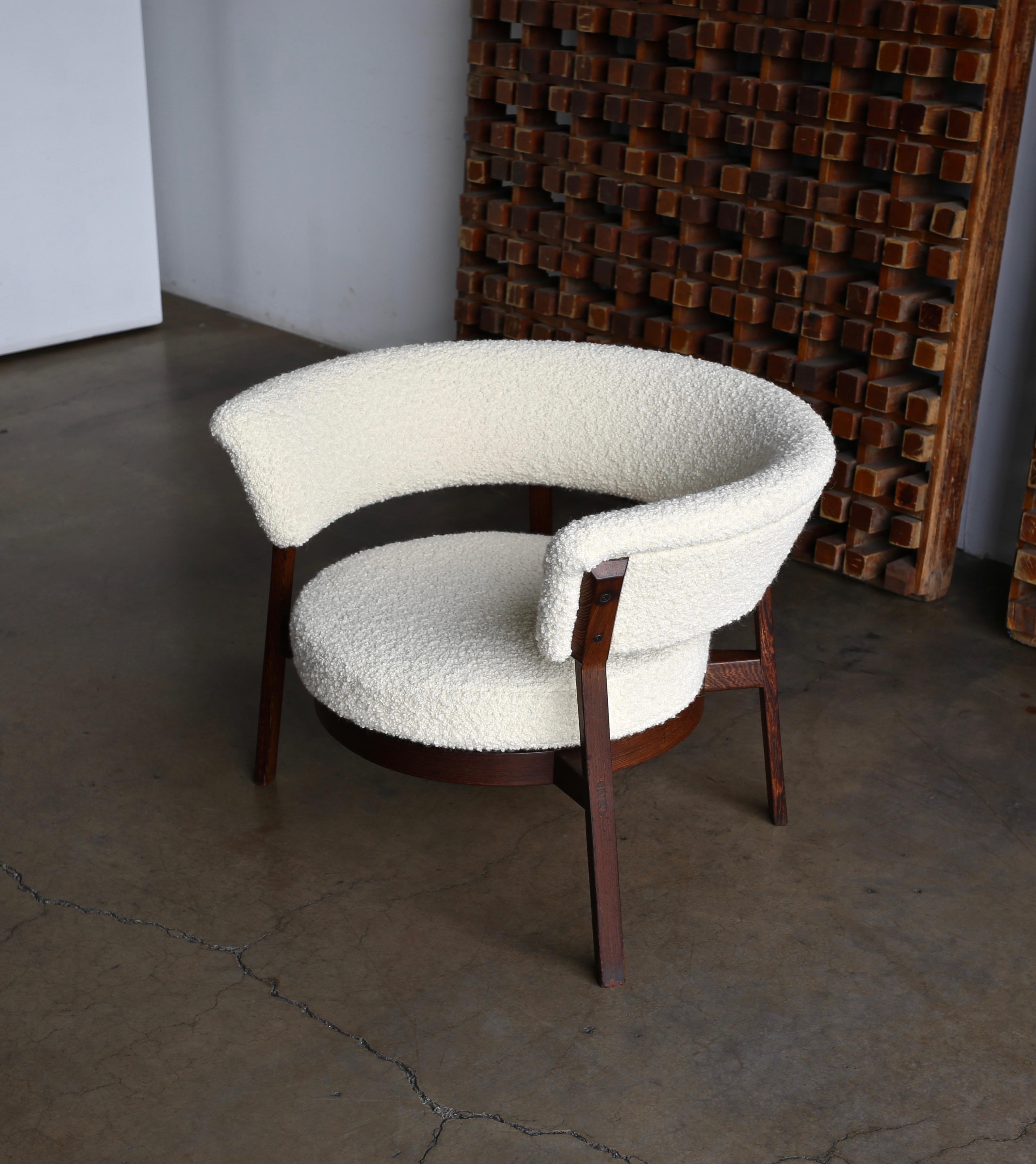 Mid-Century Modern Eugenio Gerli P28 Lounge Chair for Tecno, circa 1958