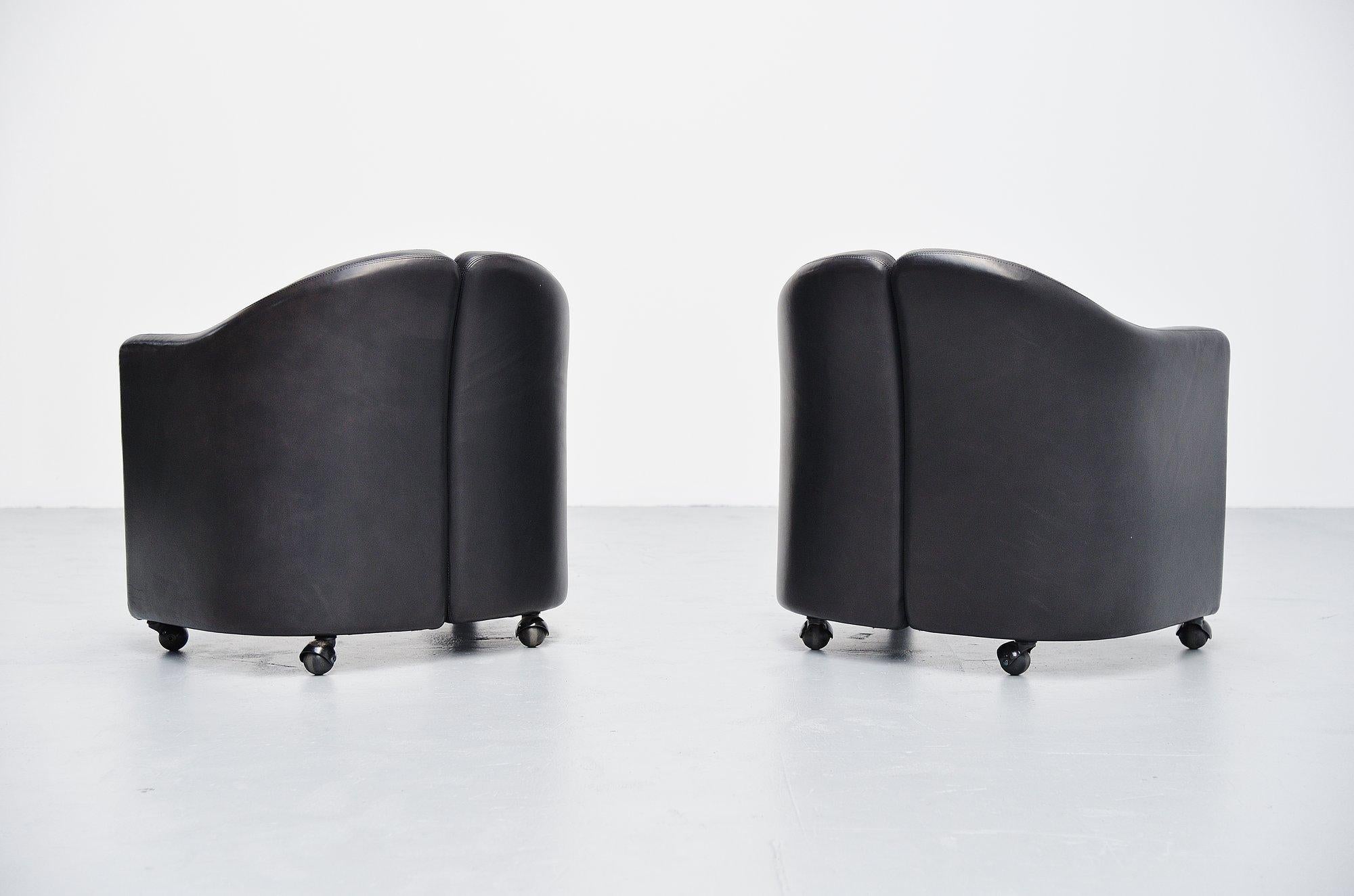 Mid-Century Modern Eugenio Gerli PS142 Easy Chairs Tecno, Italy, 1966