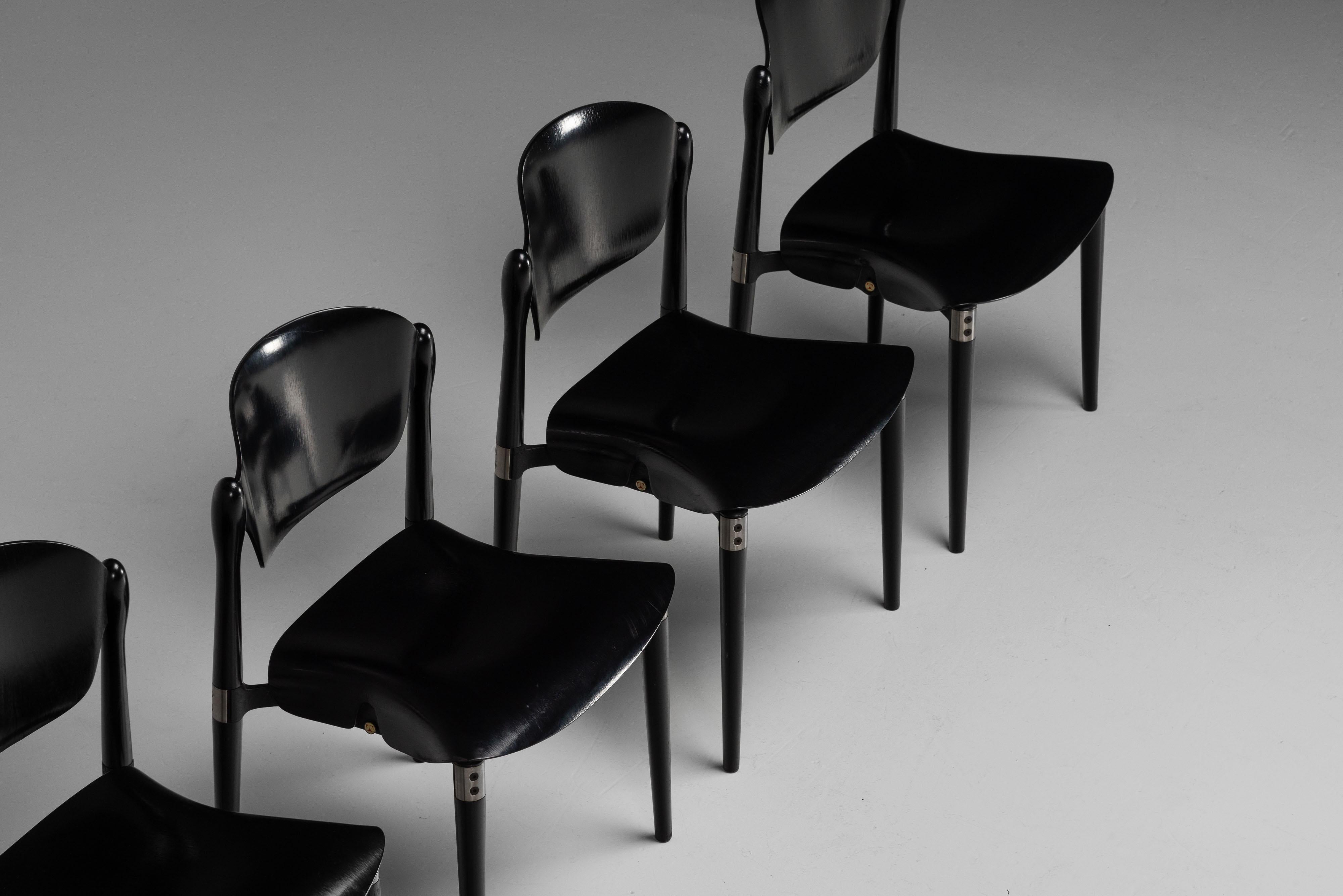 Italian Eugenio Gerli S83 chairs by Tecno Italy 1962 For Sale