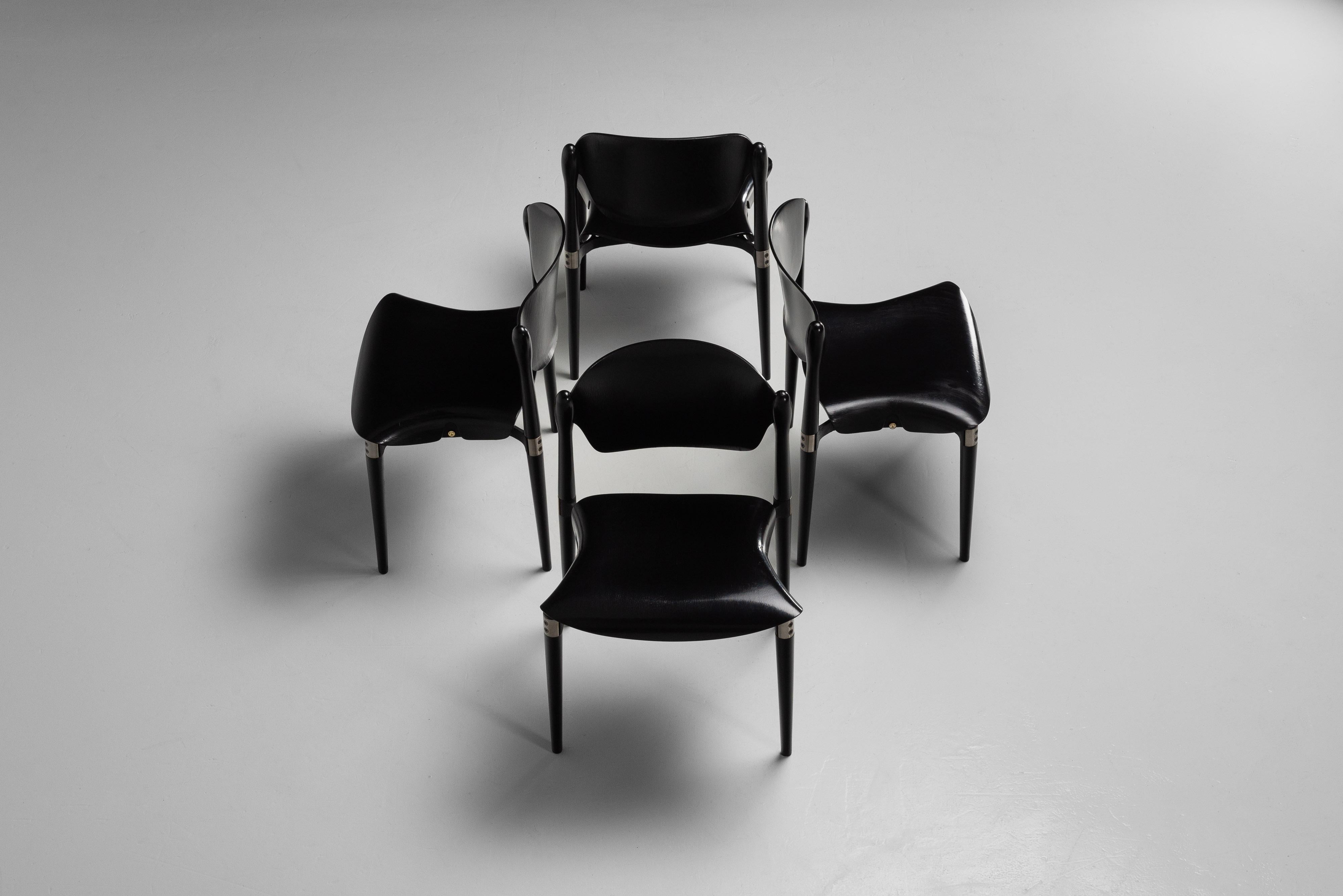 Eugenio Gerli S83 chairs by Tecno Italy 1962 For Sale 1