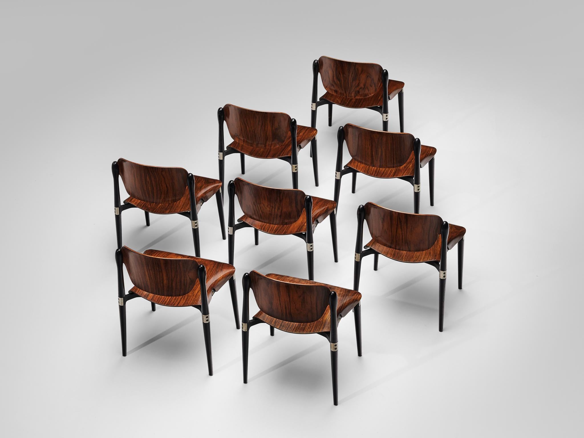 Eugenio Gerli Set of Eight Early 'S83' Chairs for Tecno 4