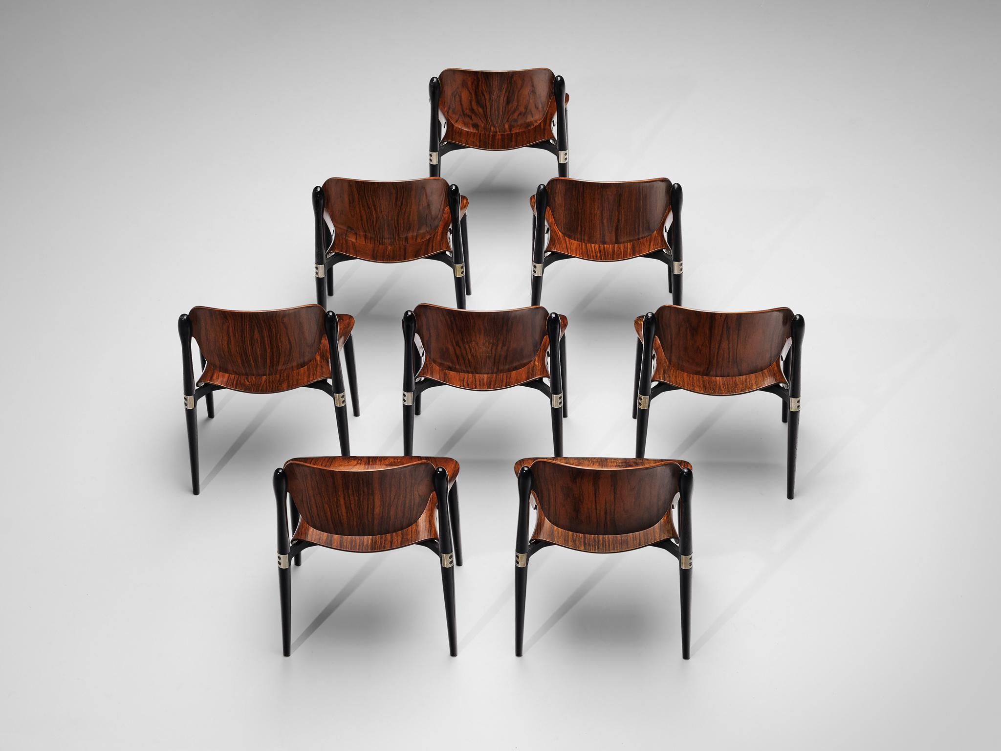 Eugenio Gerli Set of Eight Early 'S83' Chairs for Tecno 2