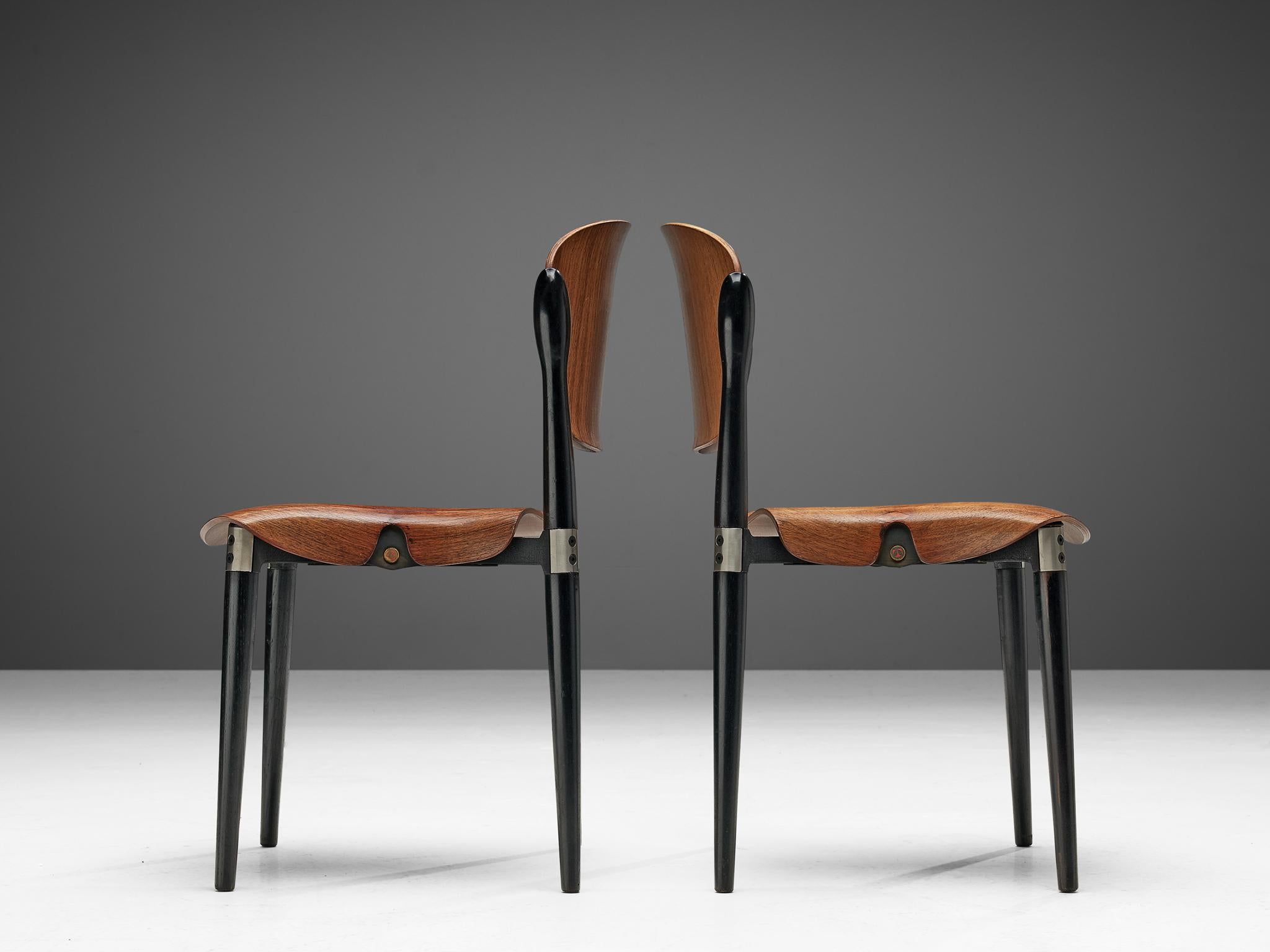 Plywood Eugenio Gerli Set of Six Early 'S83' Chairs for Tecno