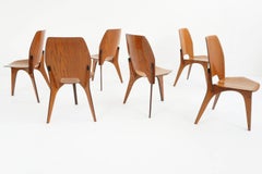 Eugenio Gerli, Tecno by Borsani, Italy 1959 Iconic Collector Teak Plywood Chairs