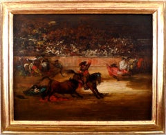 "Sangre en la fiesta", 19th Century Oil on Canvas by Eugenio Lucas Velázquez