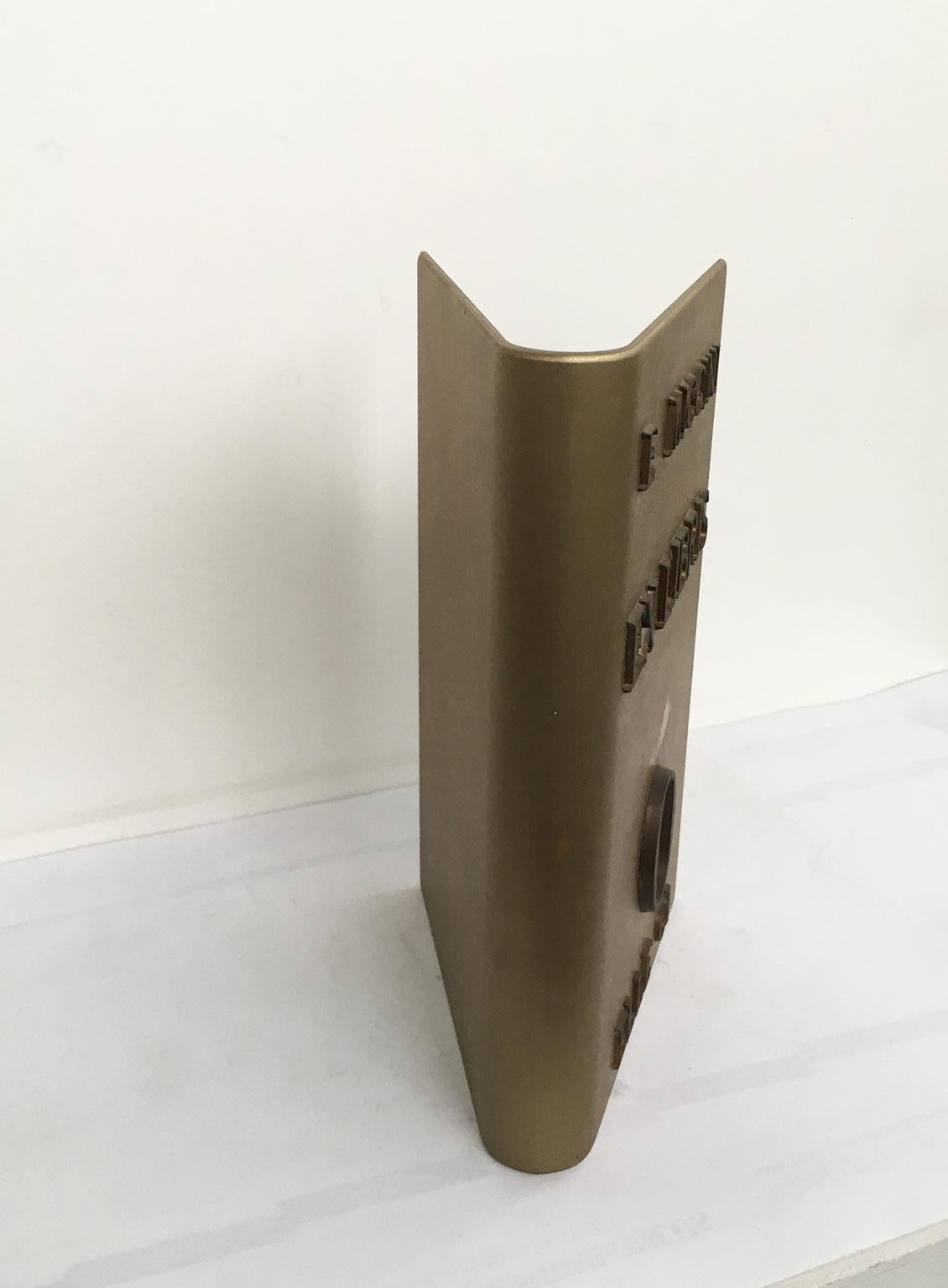 Ex Libris Eugenio Miccini Italy 1970 Aluminum Abstract Sculpture For Sale 15