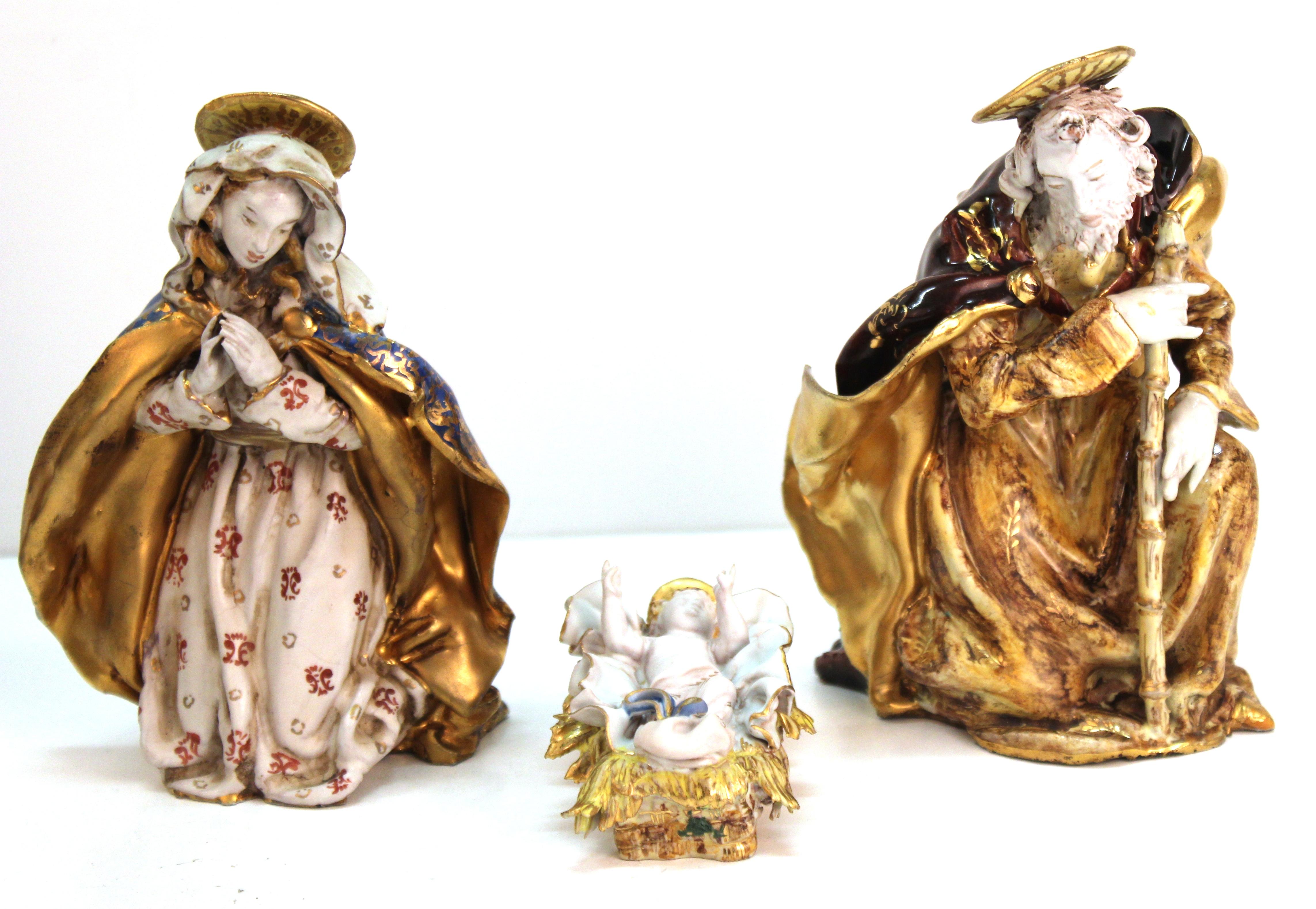 Eugenio Pattarino Italian Glazed Ceramic Nativity Scene 3