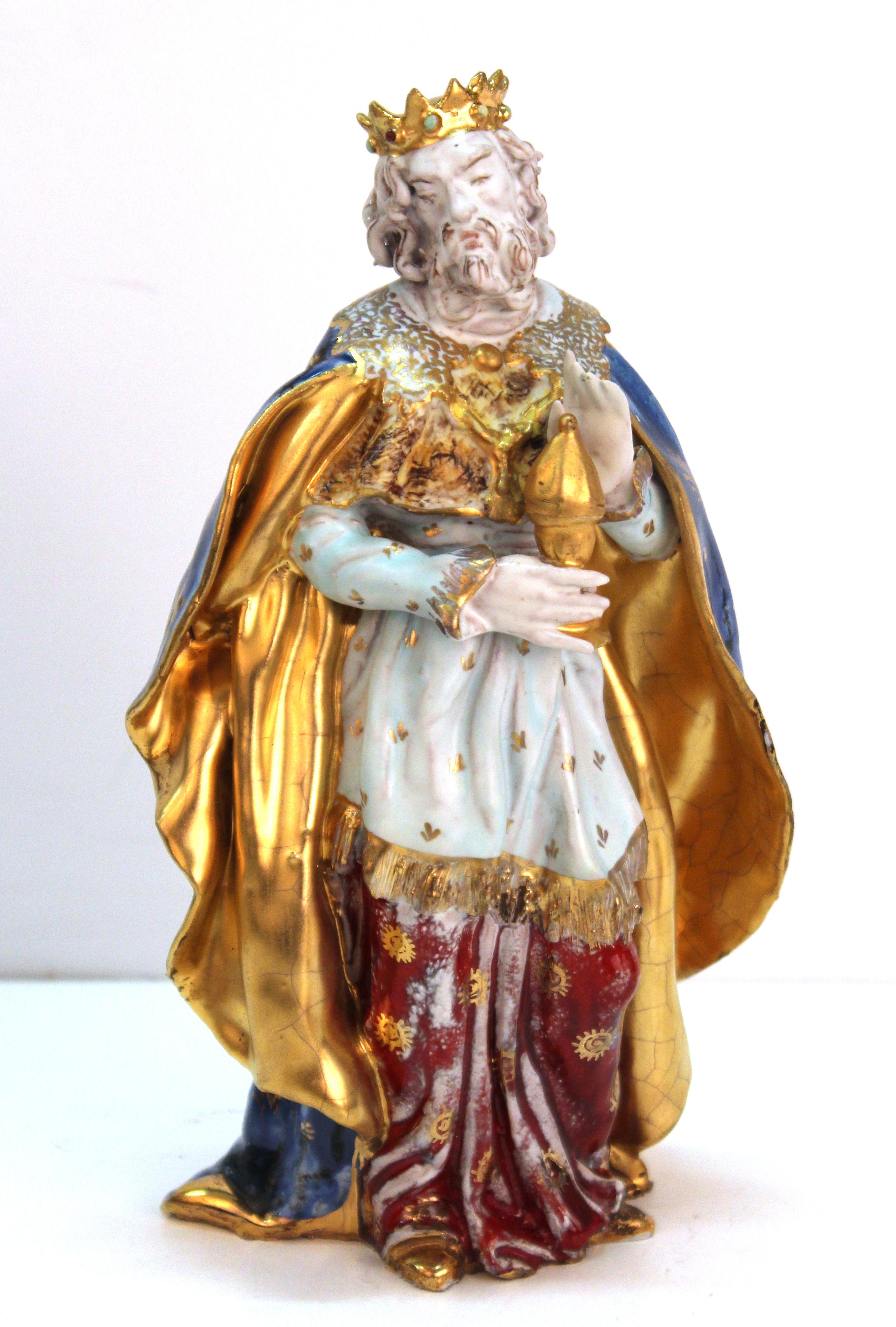 Mid-Century Modern Eugenio Pattarino Italian Glazed Ceramic Nativity Scene