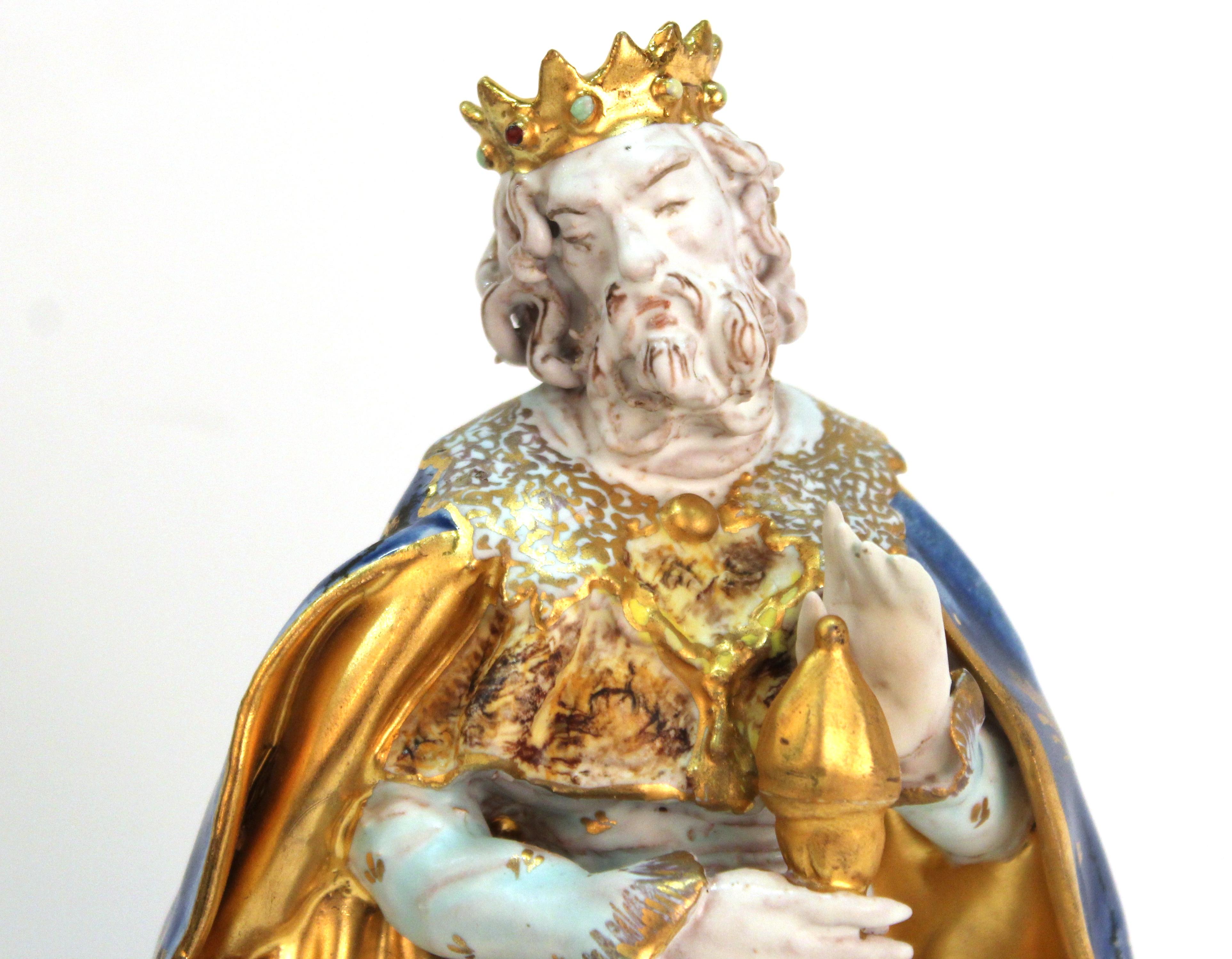 20th Century Eugenio Pattarino Italian Glazed Ceramic Nativity Scene