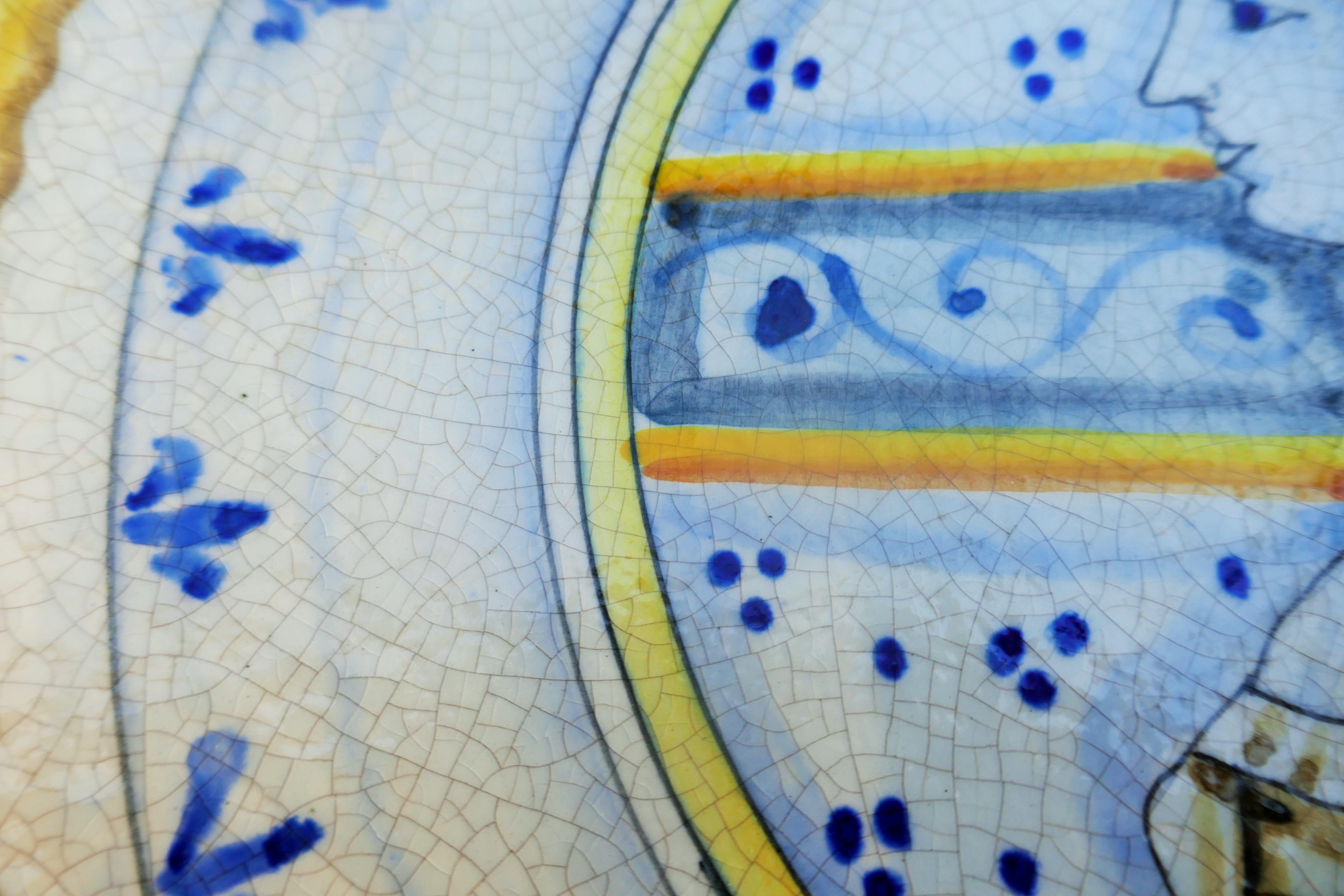 Eugenio Taccini Assiette en majolique Montelupo Bon état - En vente à Lugo, IT