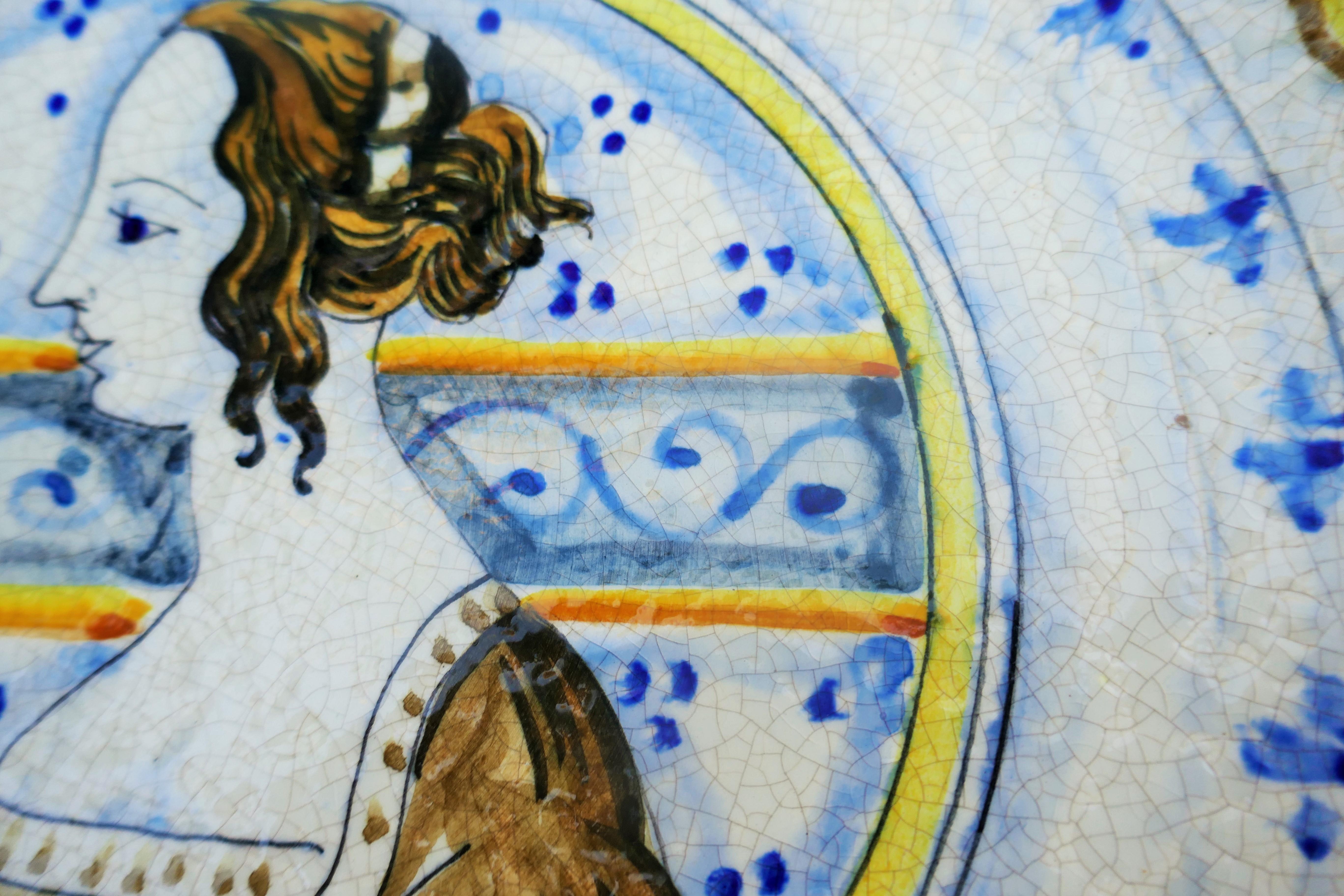 Majolique Eugenio Taccini Assiette en majolique Montelupo en vente