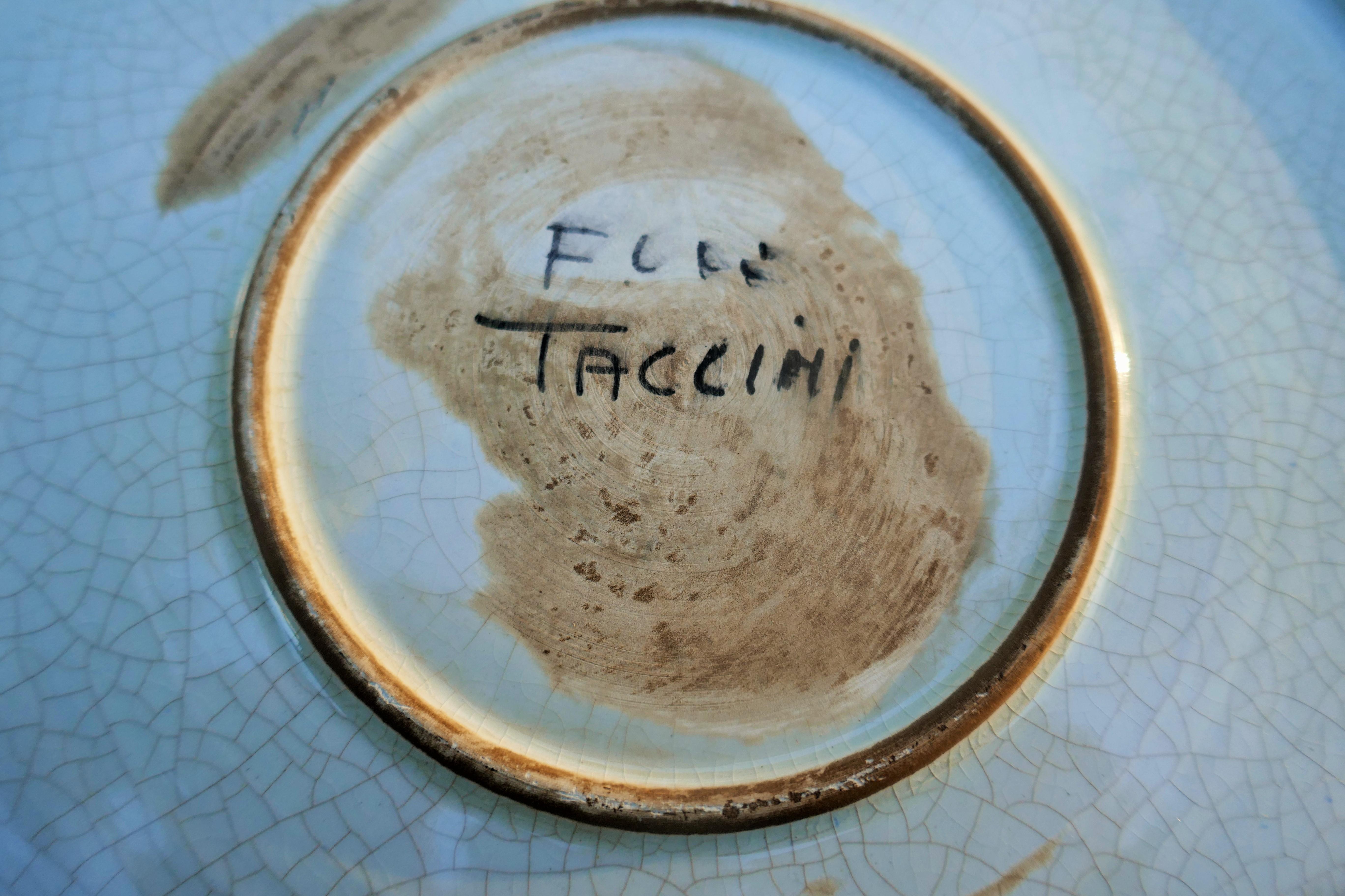 Eugenio Taccini Assiette en majolique Montelupo en vente 2