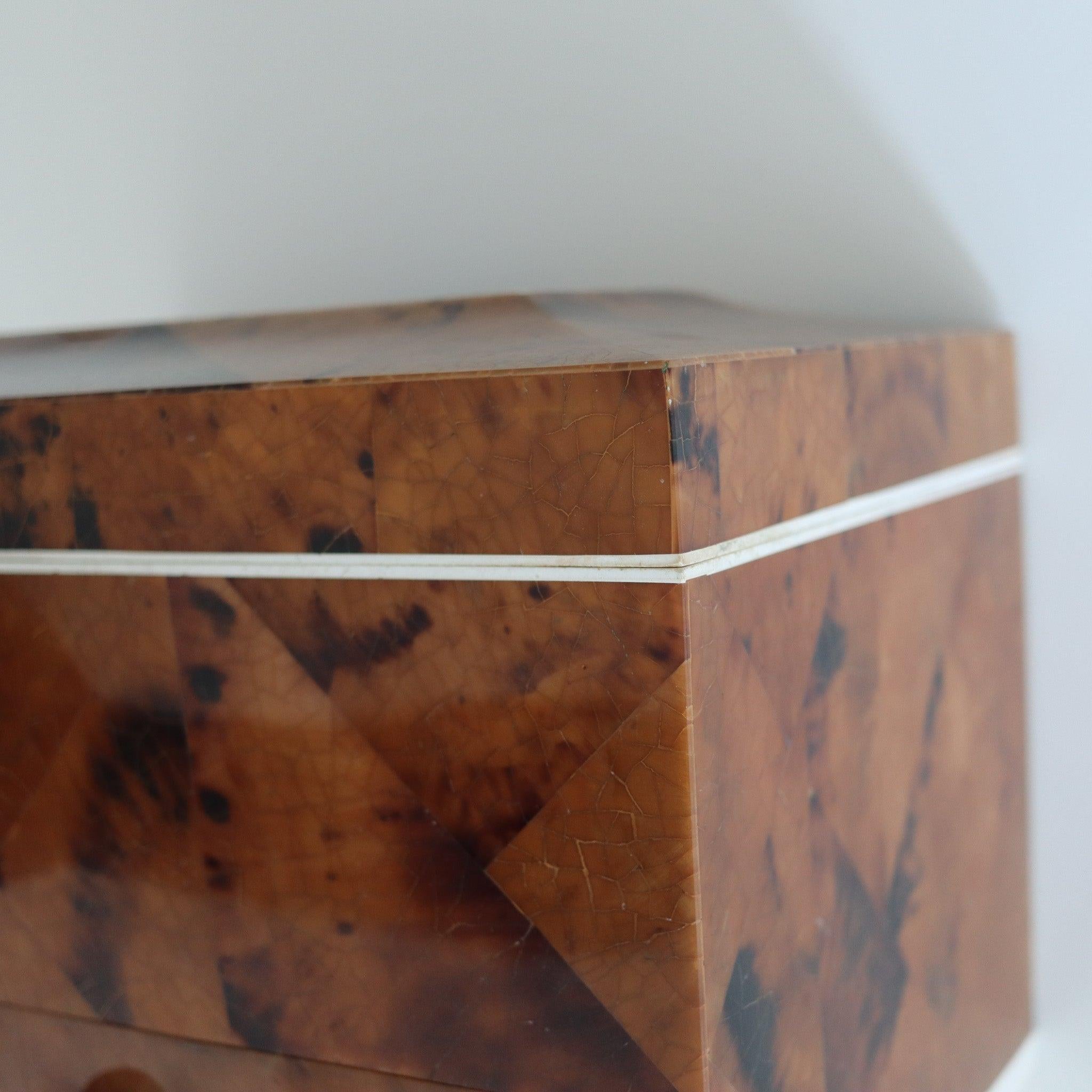 EUGENIO TAVOLA For Oggetti Coffre à bijoux Corne tessellée et Wood précieux en vente 3