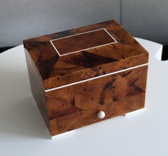 EUGENIO TAVOLA For Oggetti Jewelry Chest Box Tessellated Horn & Precious Wood