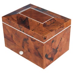 Vintage EUGENIO TAVOLA For Oggetti Jewelry Chest Box Tessellated Horn & Precious Wood