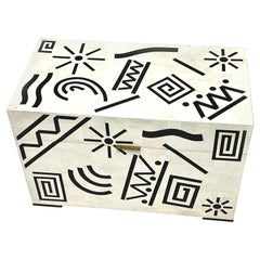Eugenio Tavola for Oggetti Modern Stone Storage Chest Table