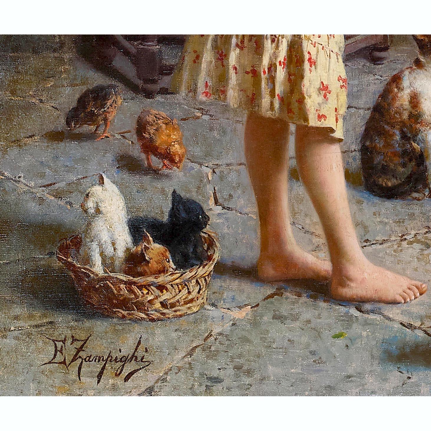Eugenio Zampighi 'Italian, 1859-1944' 19th/20th C. Oil on Canvas 
