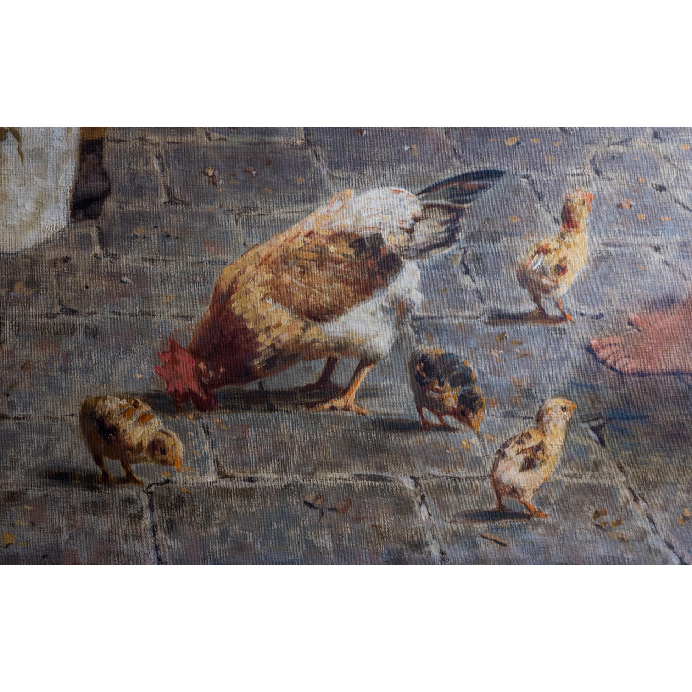 Eugenio Zampighi Pintura Familia feliz en venta 3