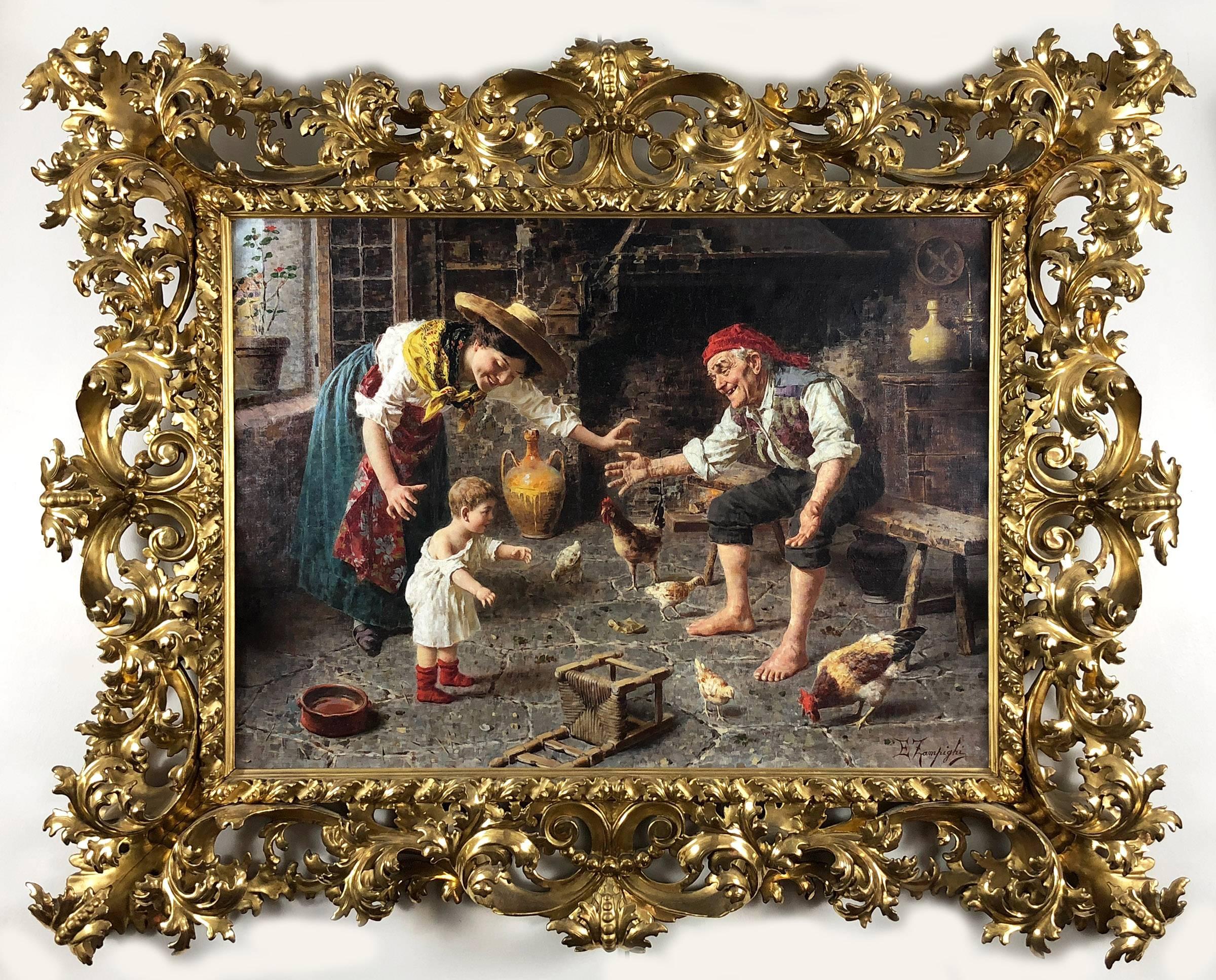 First Steps - Painting by Eugenio Zampighi