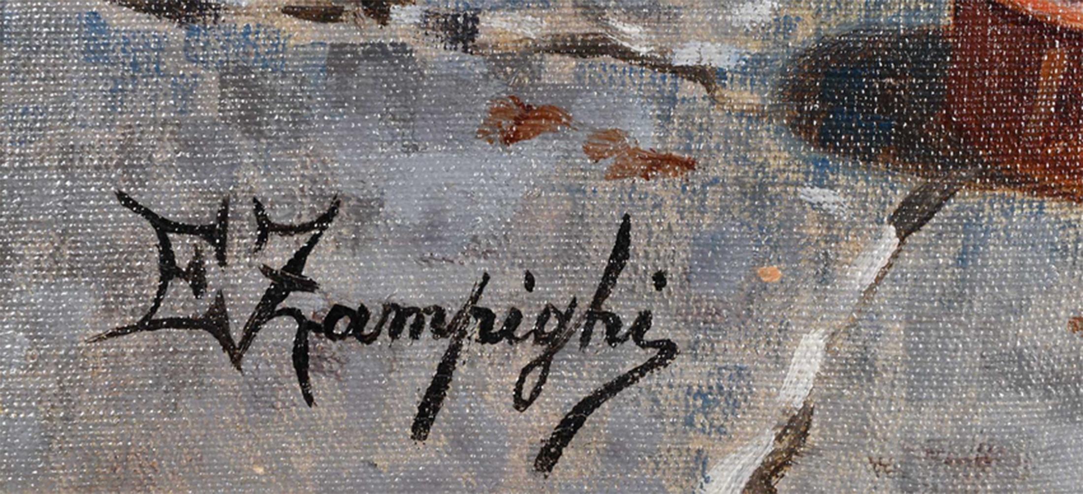 Eugenio Zampighi  La Concertina  Huile sur toile . en vente 3