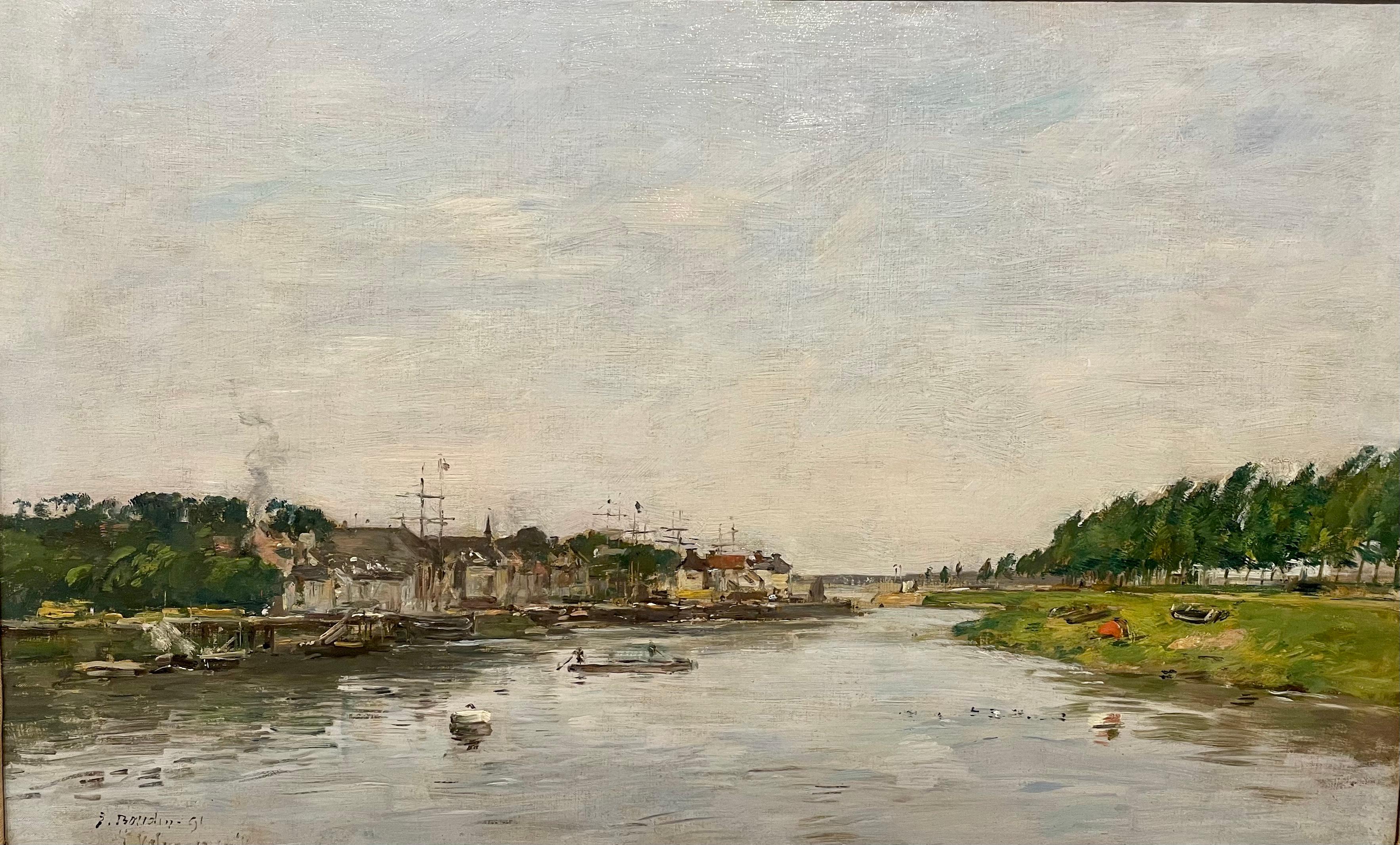 EUGÈNE BOUDIN
(HONFLEUR, 1824 - DEAUVILLE, 1898)
Entrée du port de Saint-Valéry-sur-Somme
1891
Huile sur toile
35 x 57 cm.
Signé 