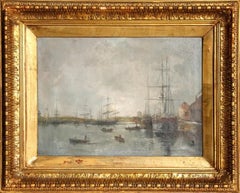 L'Havre, Impressionist Oil on Canvas Painting by Eugene Boudin