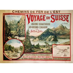 Original poster of the Chemins de fer de l'Est promoting travel in Switzerland