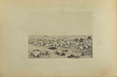The Herd - Etching by Eugène Burnand - Late 19th century