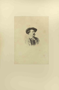 The Portrait - Radierung von Eugène Burnand - Ende des 19. Jahrhunderts