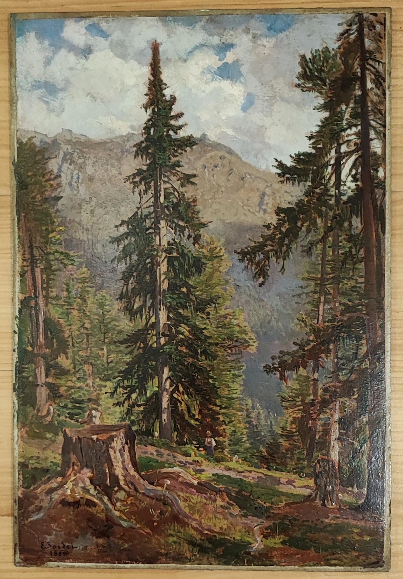 Forest landscape - Painting by Eugène Etienne Sordet