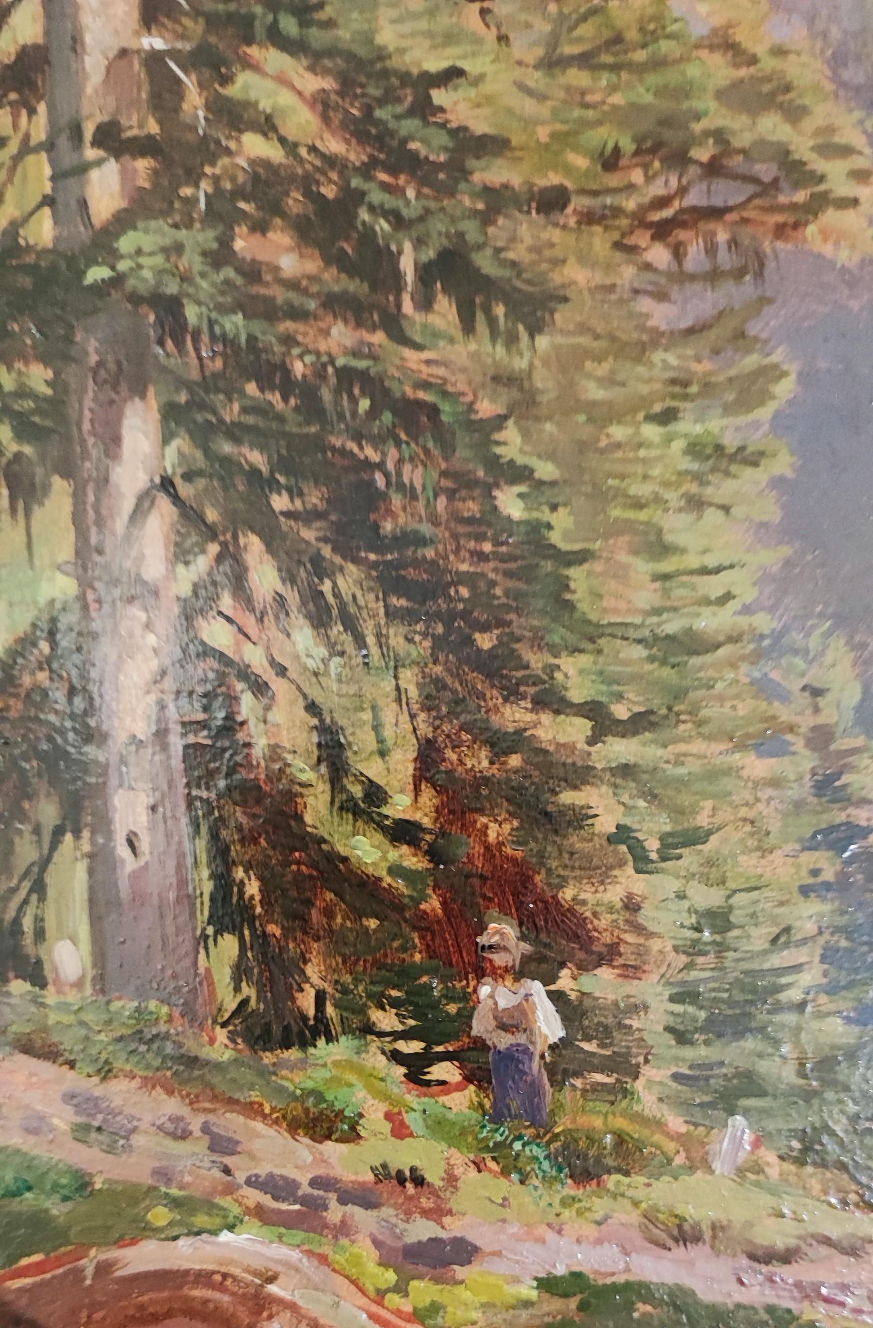 Forest landscape - Old Masters Painting by Eugène Etienne Sordet