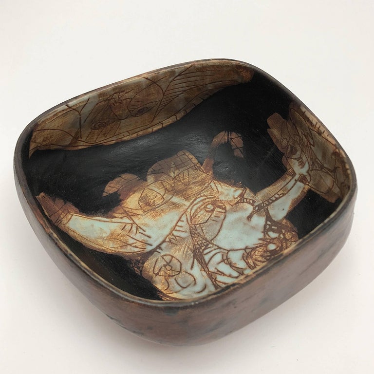 Eugène Fidler, Decorative Ceramic Bowl or Vide Poche For