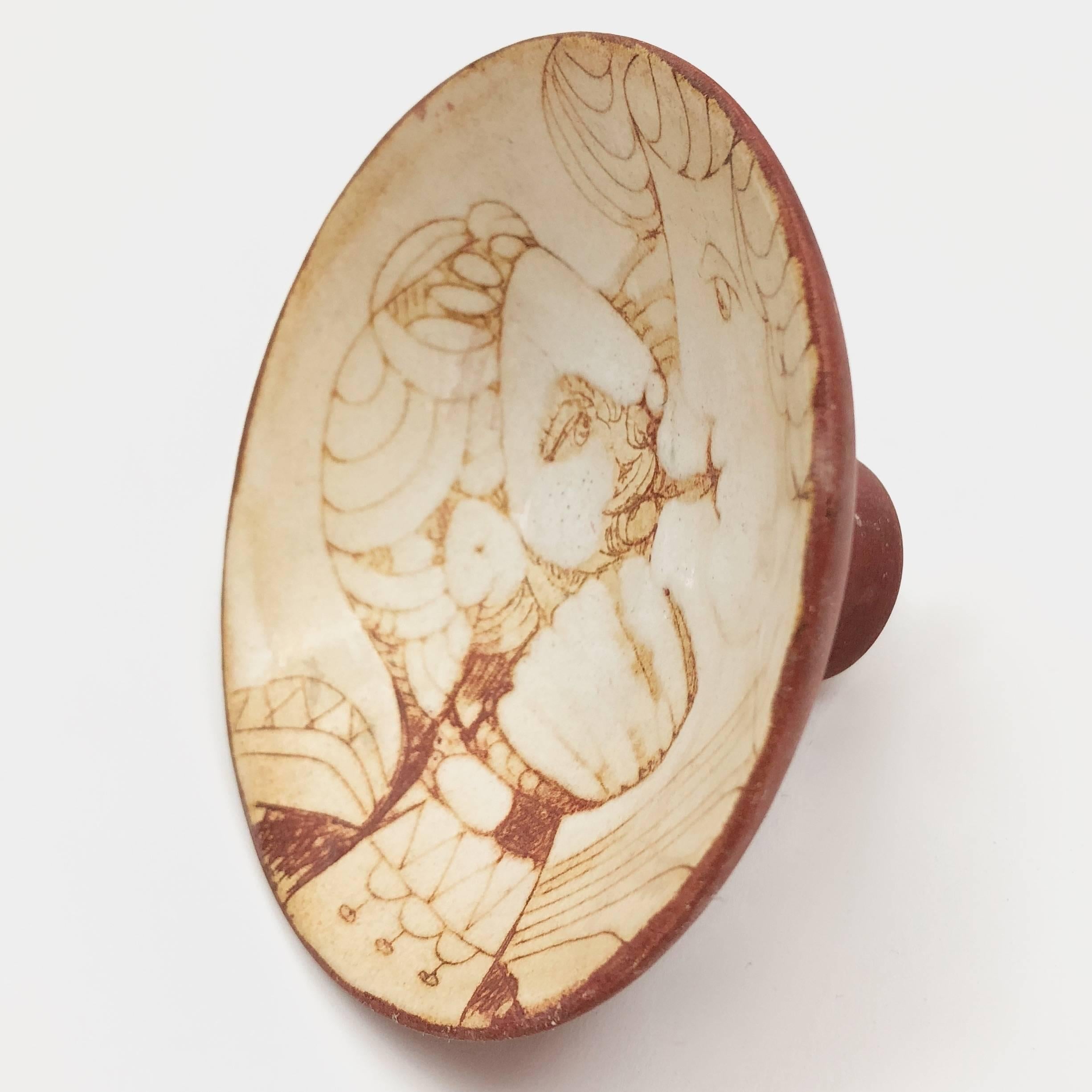 Mid-Century Modern Eugène Fidler, Decorative Ceramic Bowl or Vide Poche For Sale