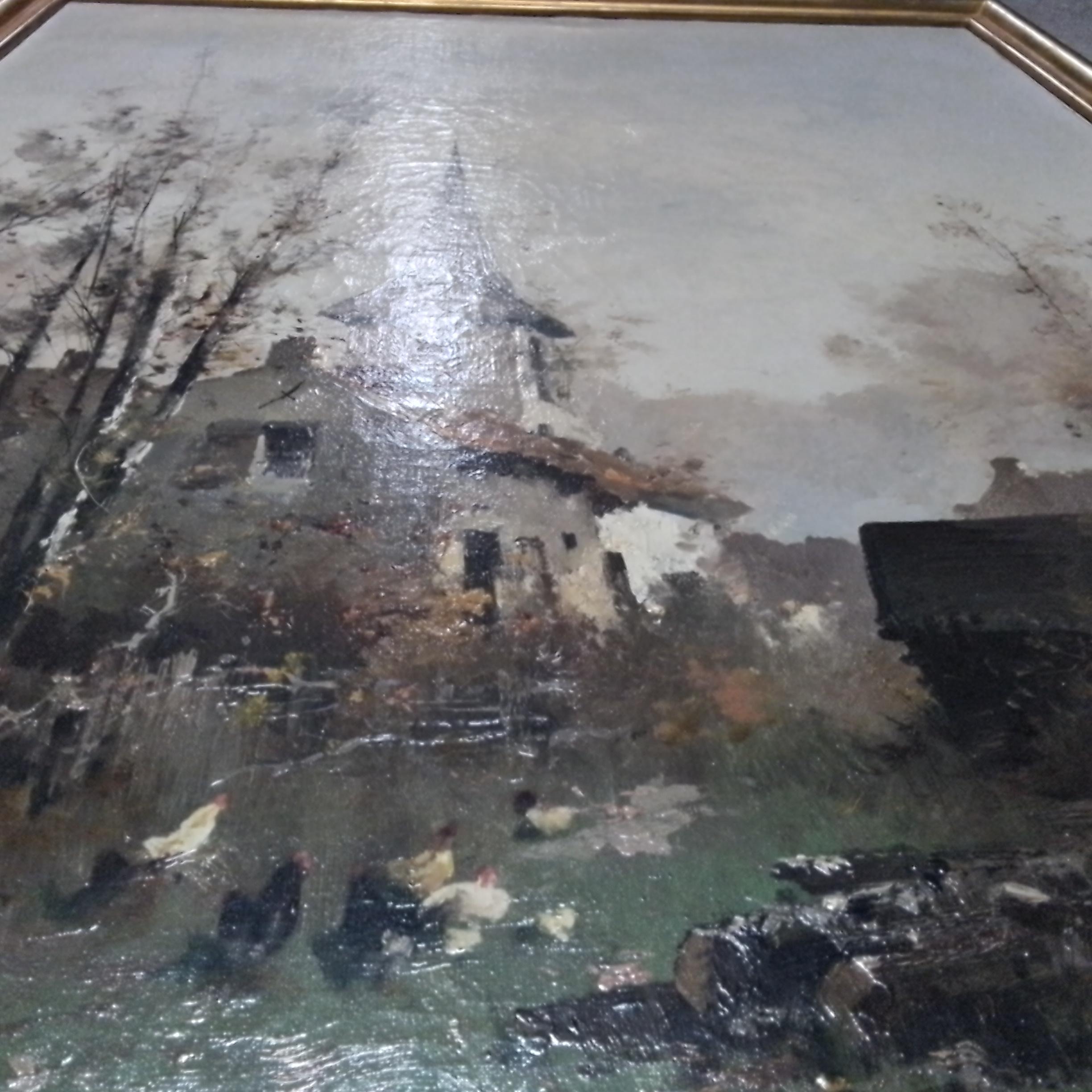 Vintage art portrait of french village by Eugène Galien Laloue - oil signed For Sale 10