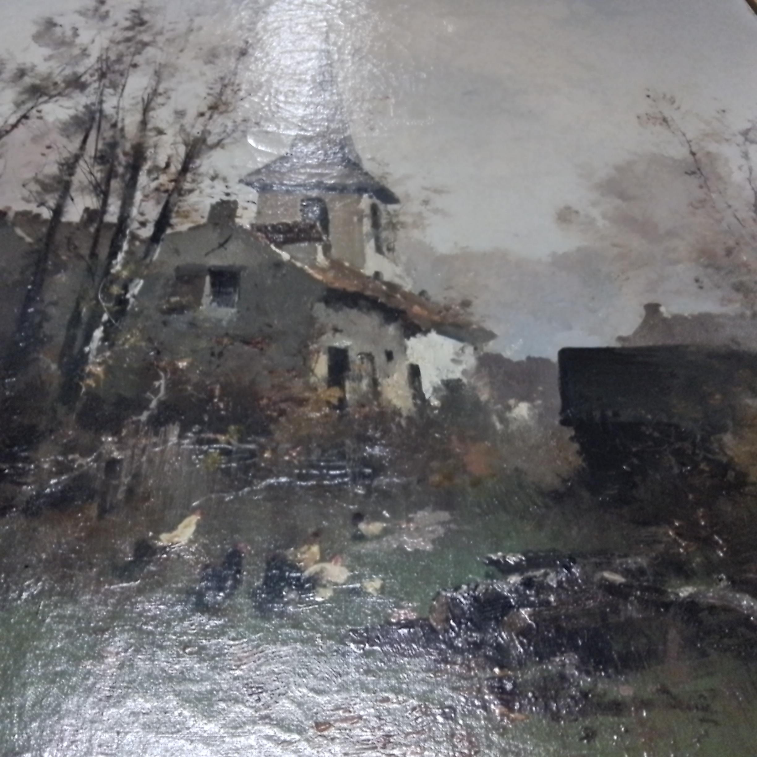 Vintage art portrait of french village by Eugène Galien Laloue - oil signed For Sale 11