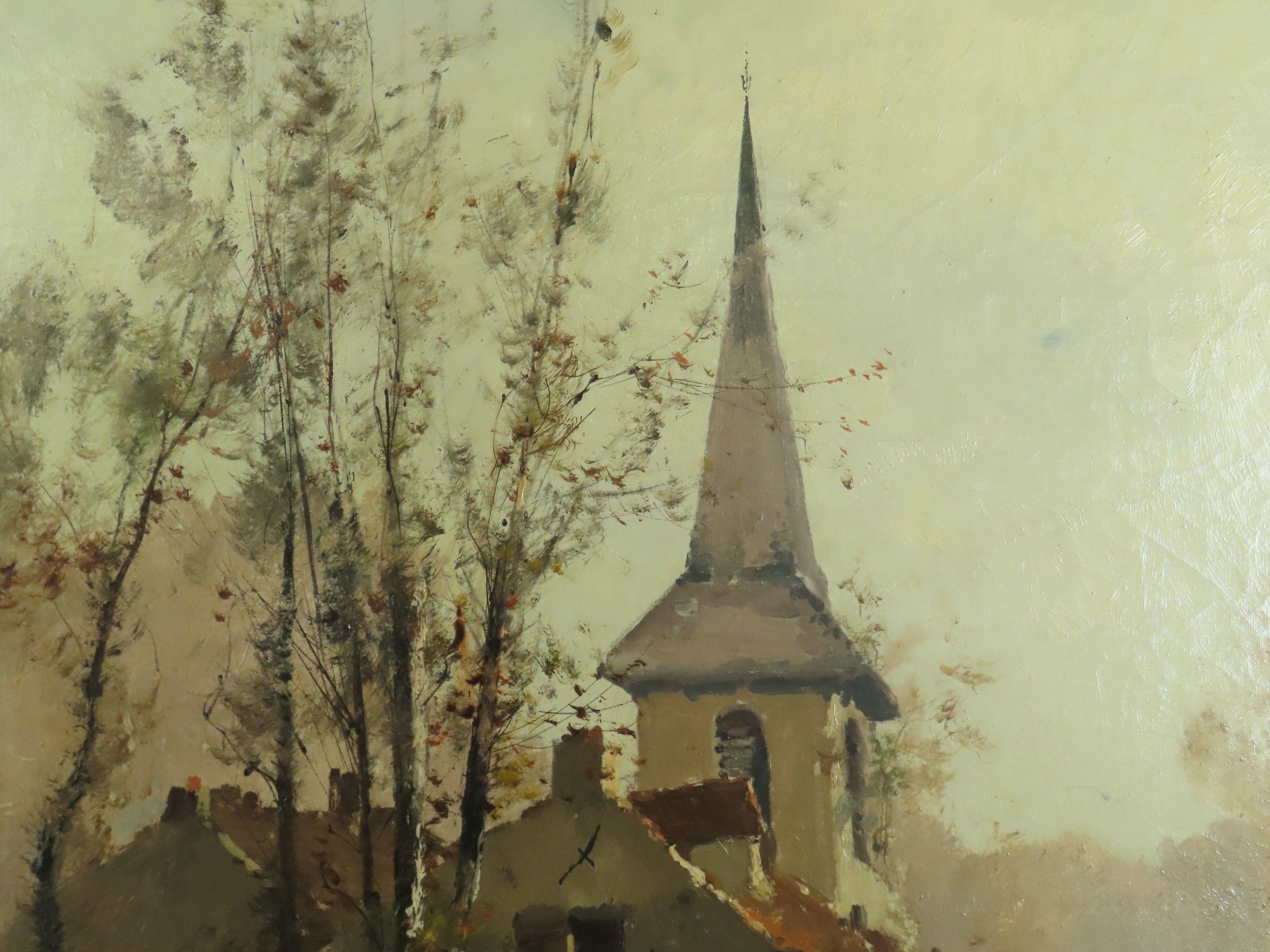 Vintage art portrait of french village by Eugène Galien Laloue - oil signed For Sale 2