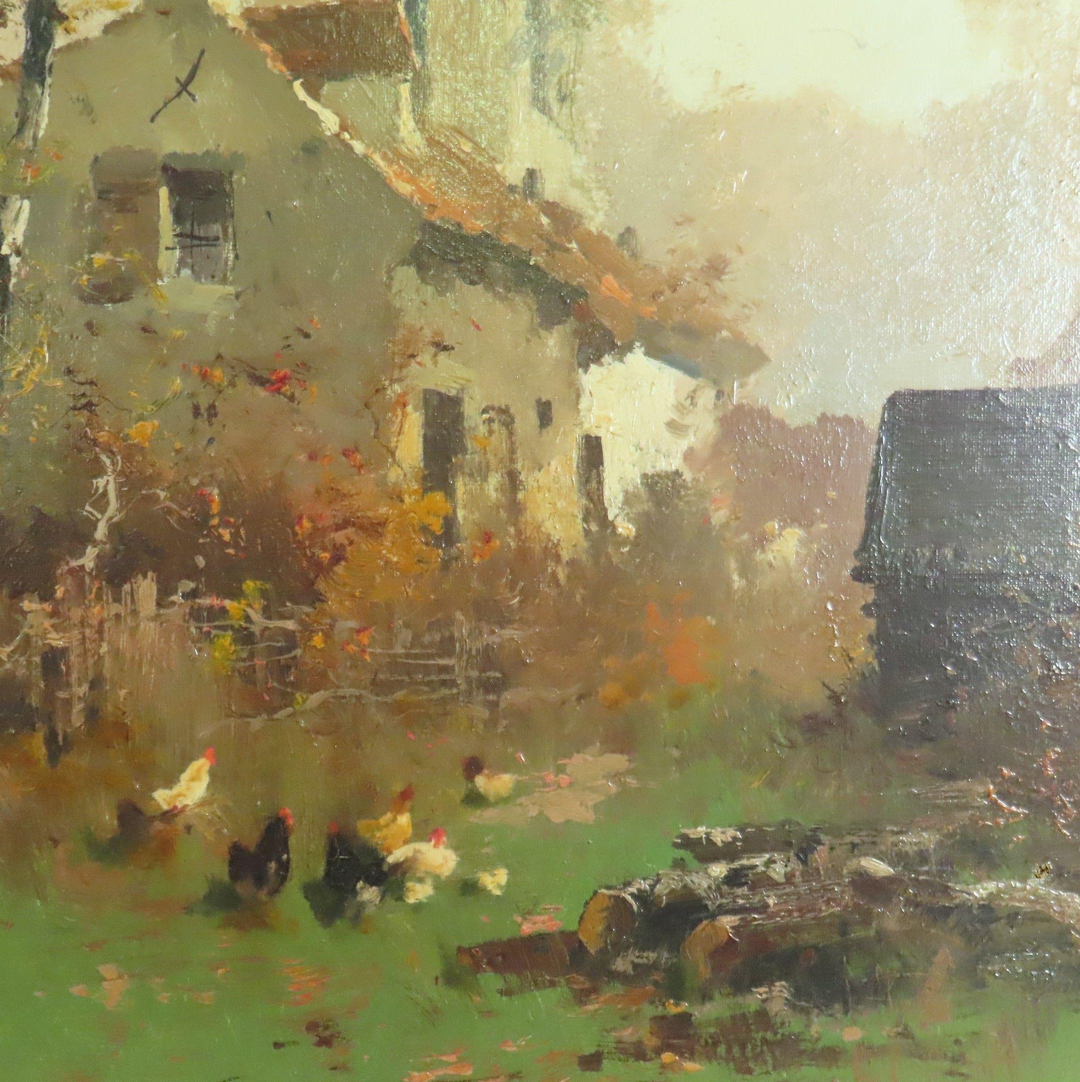 Vintage art portrait of french village by Eugène Galien Laloue - oil signed For Sale 4