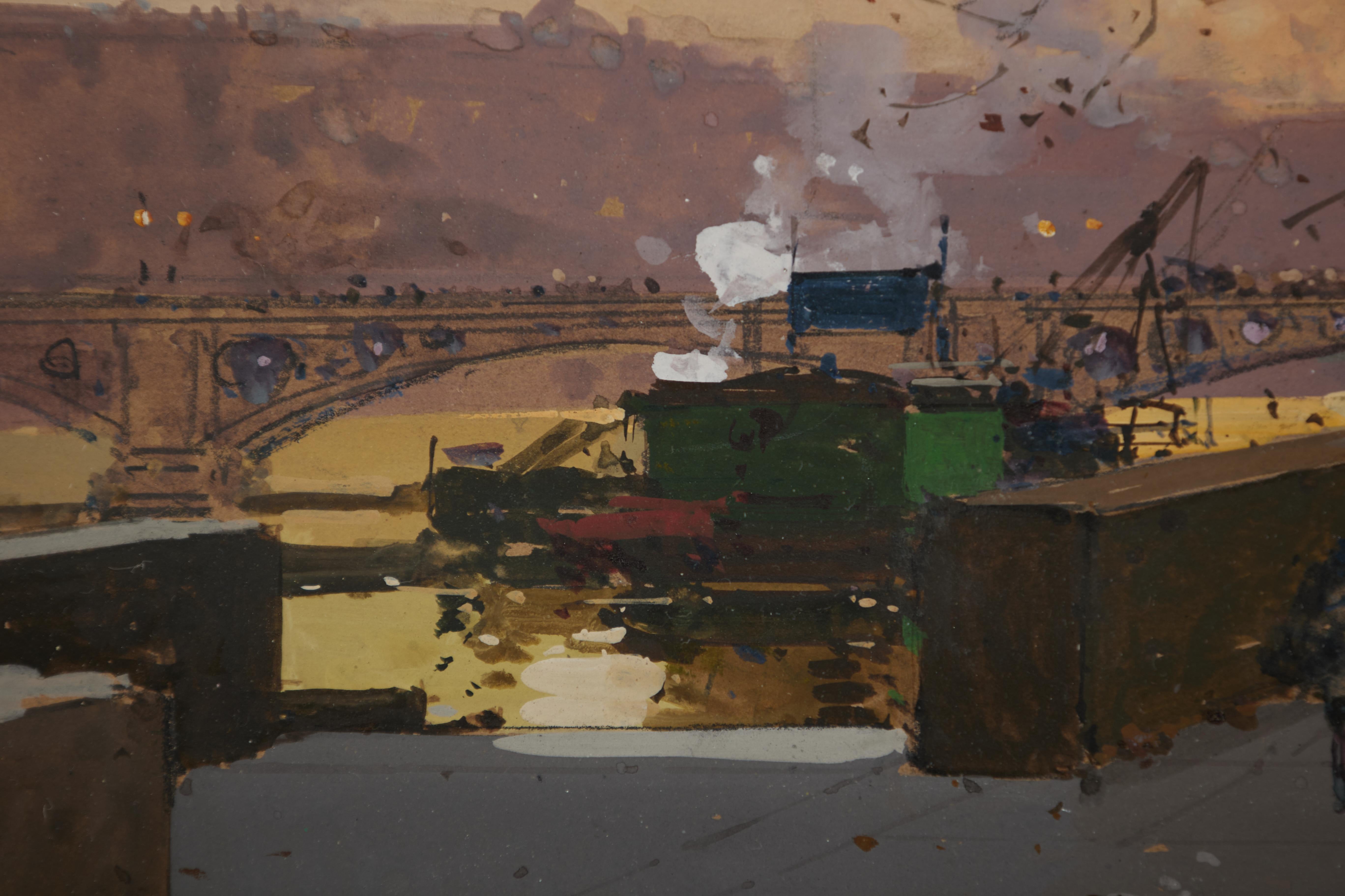 Eugène Galien Laloue (français, 1854-1941)
Les berges de la Seine près de Chatelet
Gouache et aquarelle sur papier
Signé en bas à gauche
9.5 x 12.75 pouces
16.5 x 21 pouces, encadré
Provenance :
Christie's, New York, 21 avril 2007, lot 144
Acquis