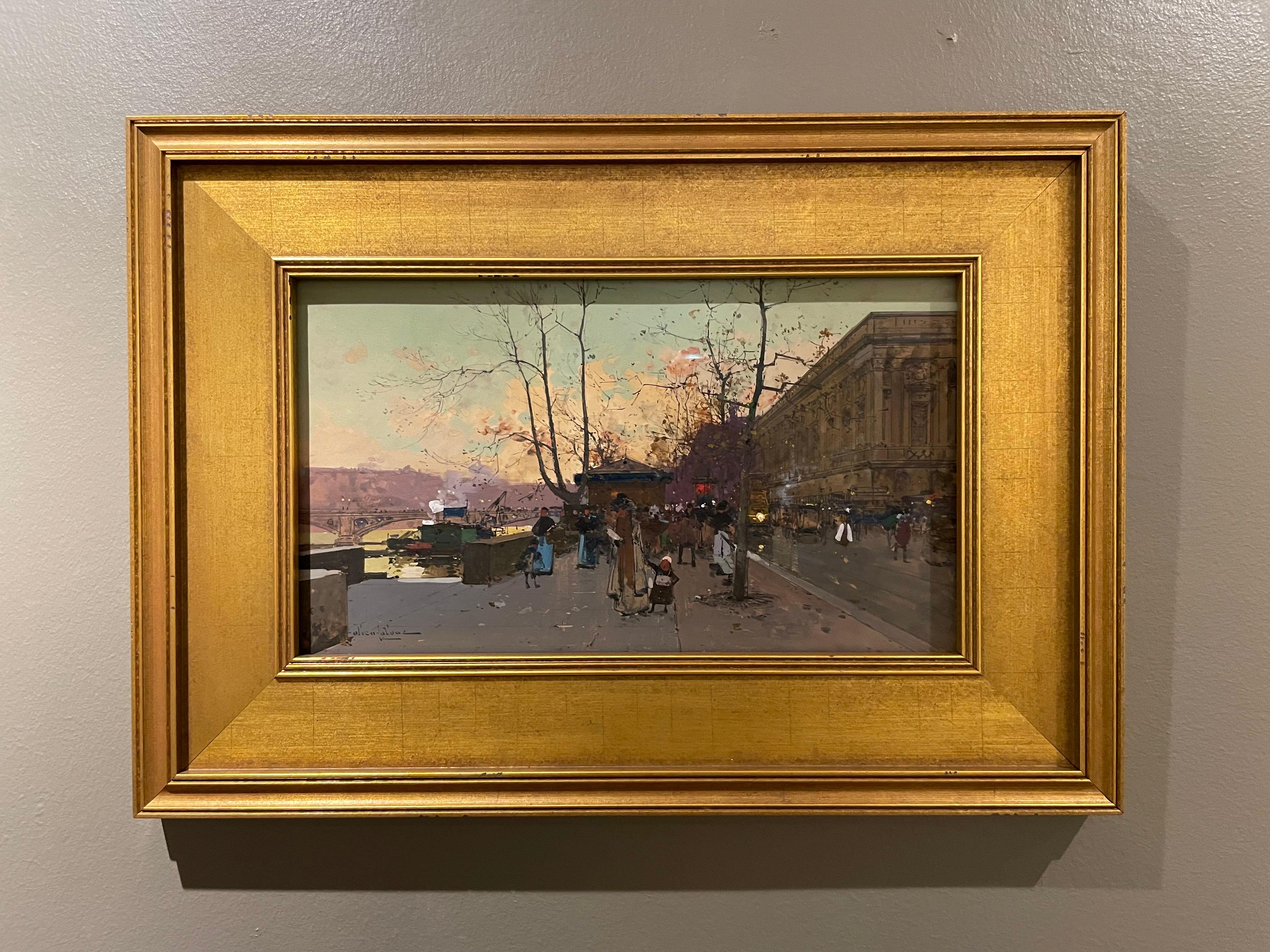 Les rives de la Seine près de Chatelet, paysage urbain parisien en vente 2