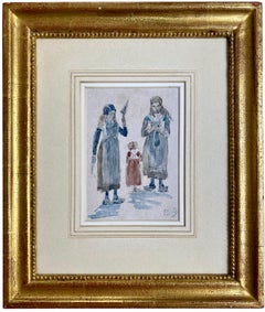 Studi di giovani donne bretoni' di Eugène Louis Boudin (1824 - 1898)