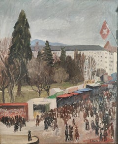 New Year's Day 1937, celebration at the English Garden, Geneva
