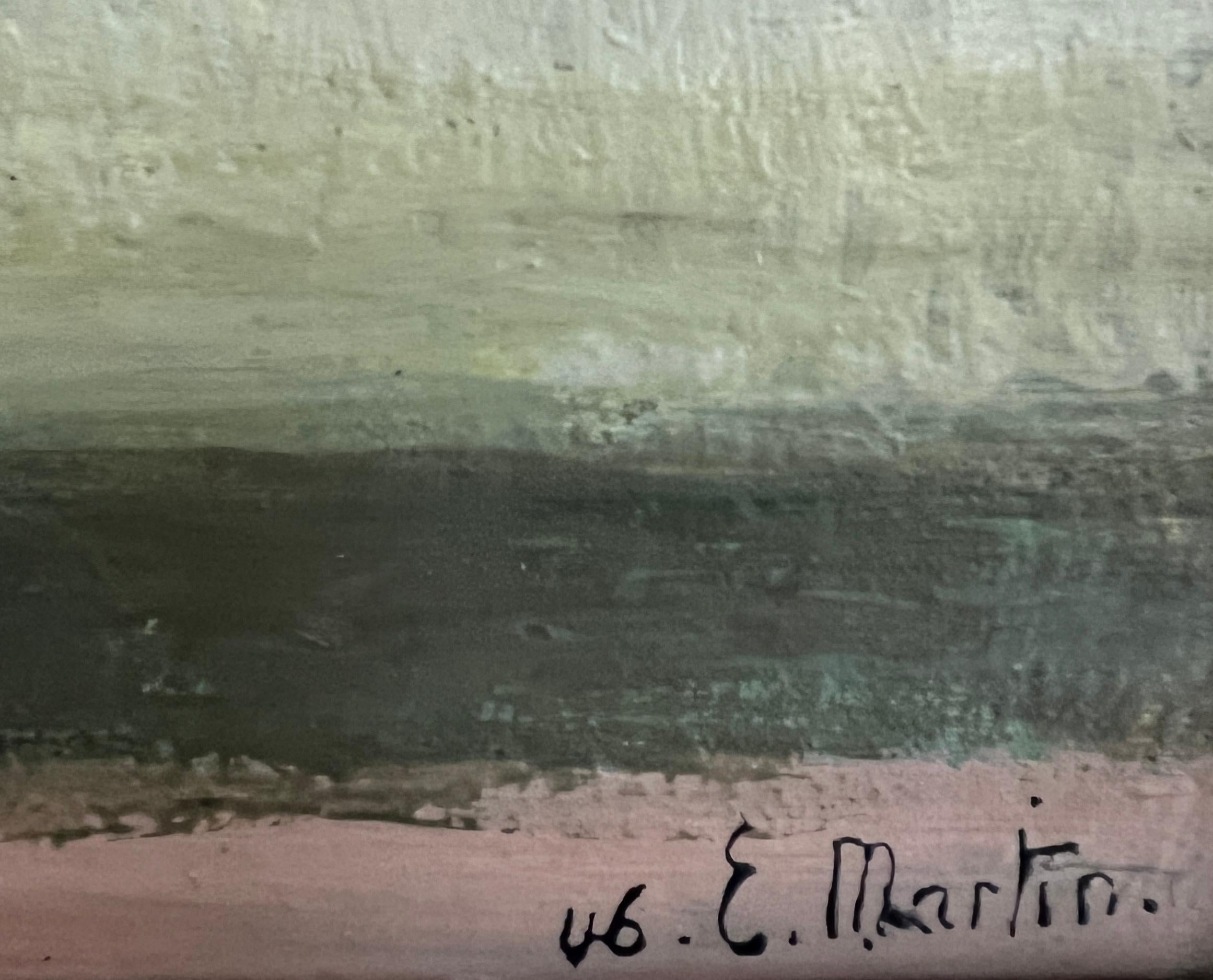 La Villa - Landscape Painting Grigio di Eugène Louis Martin