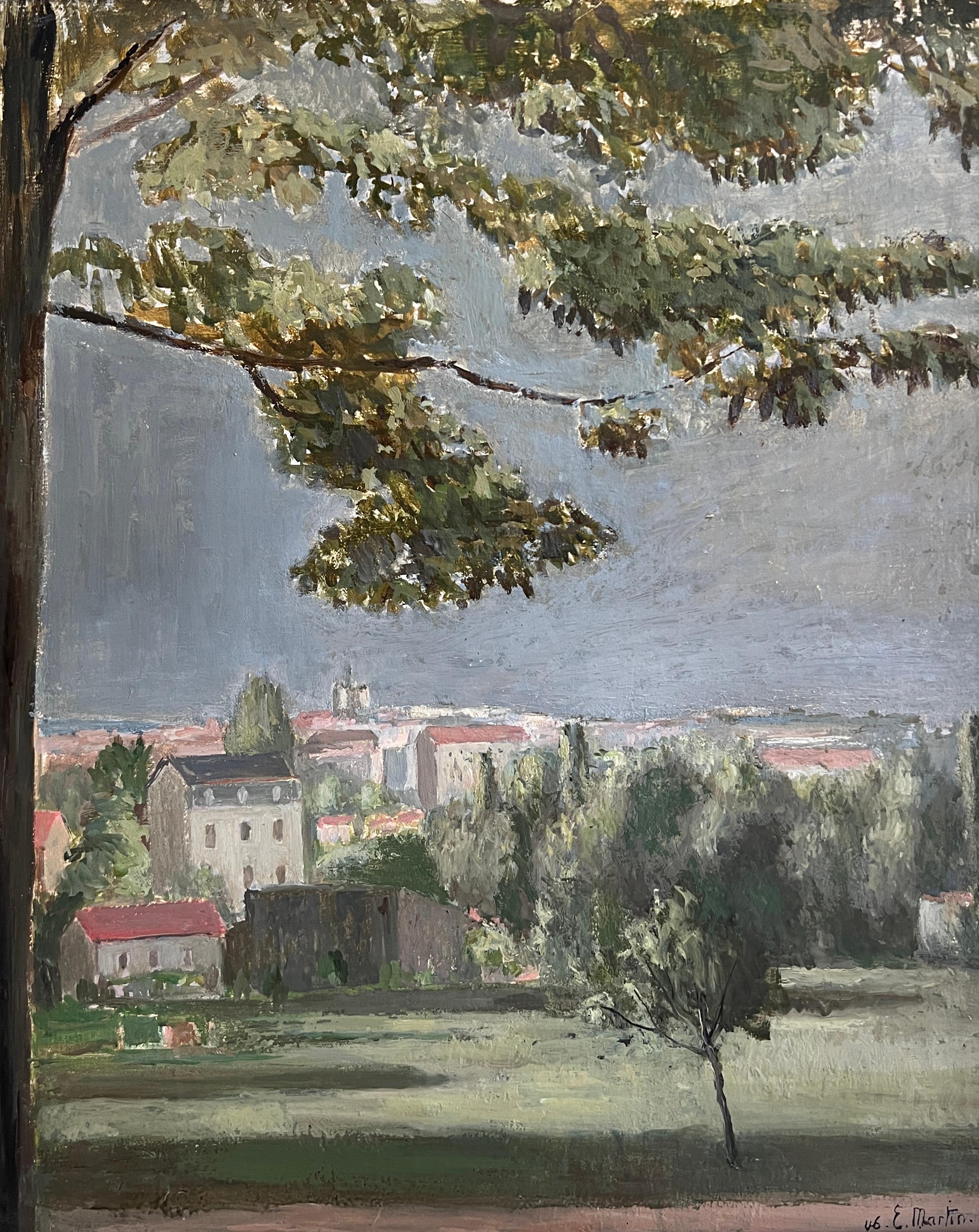 Landscape Painting di Eugène Louis Martin - La Villa