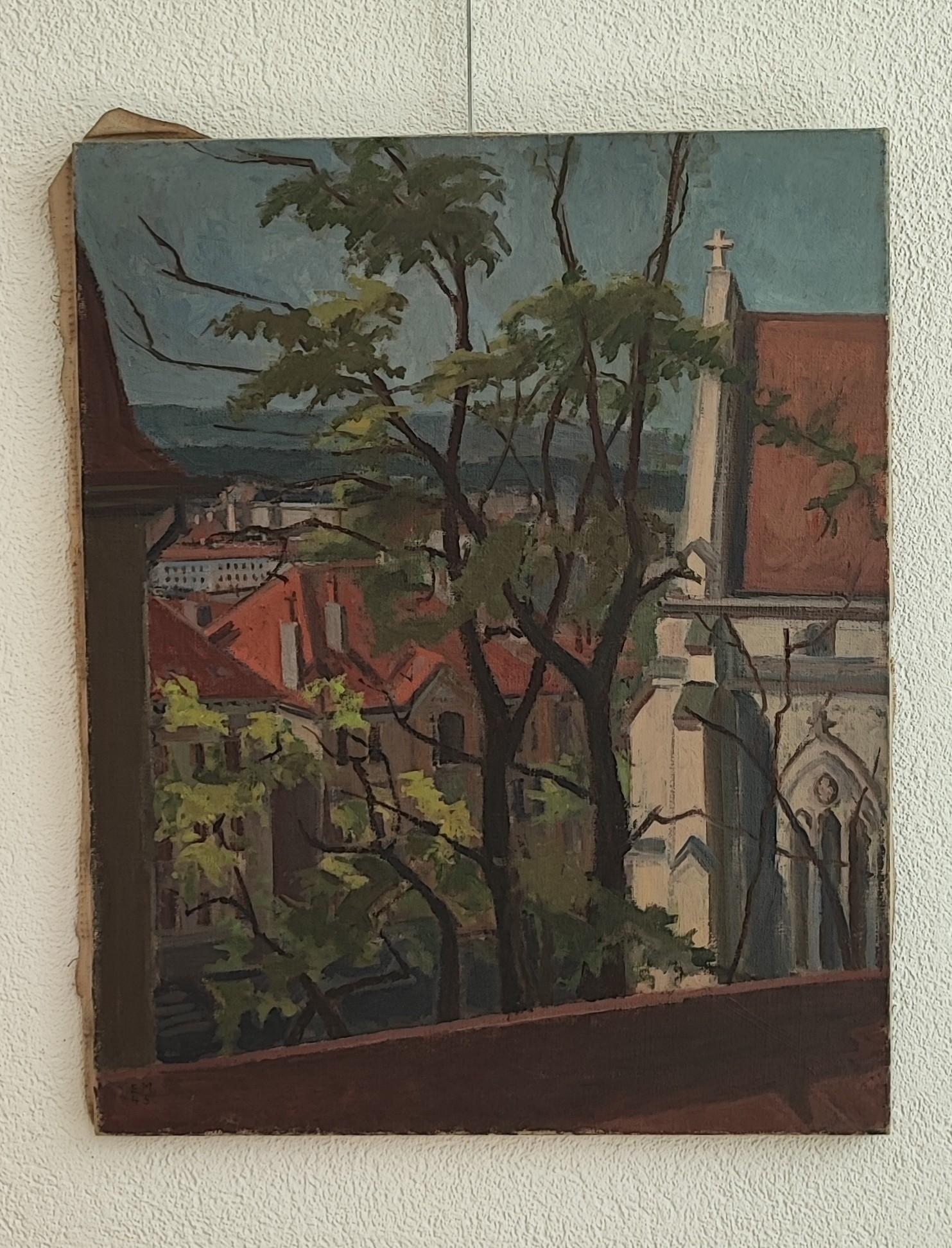 Blick von der Altstadt über Geneva – Painting von Eugène Louis Martin